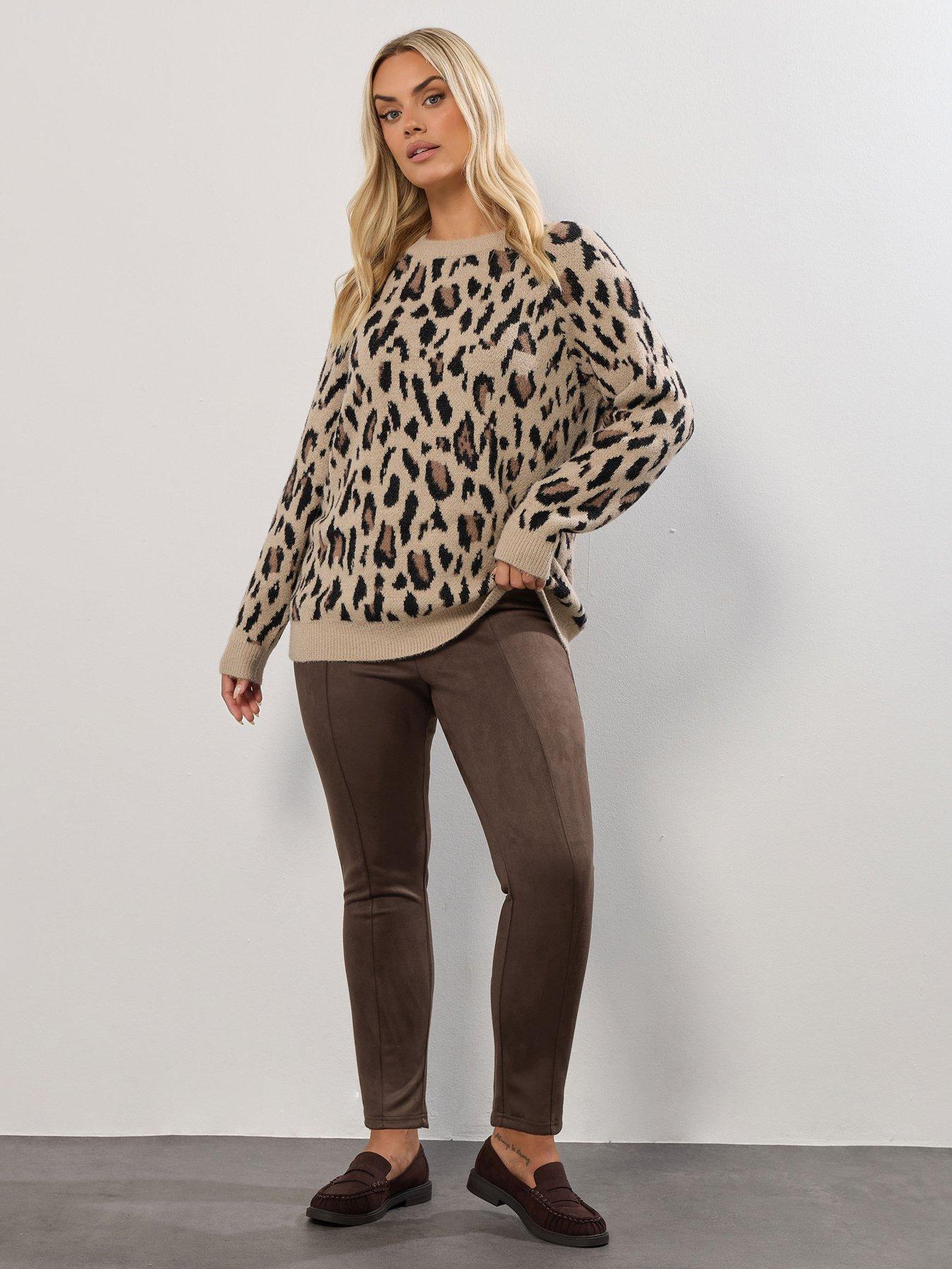 yours-curve-suedette-legging-brownoutfit