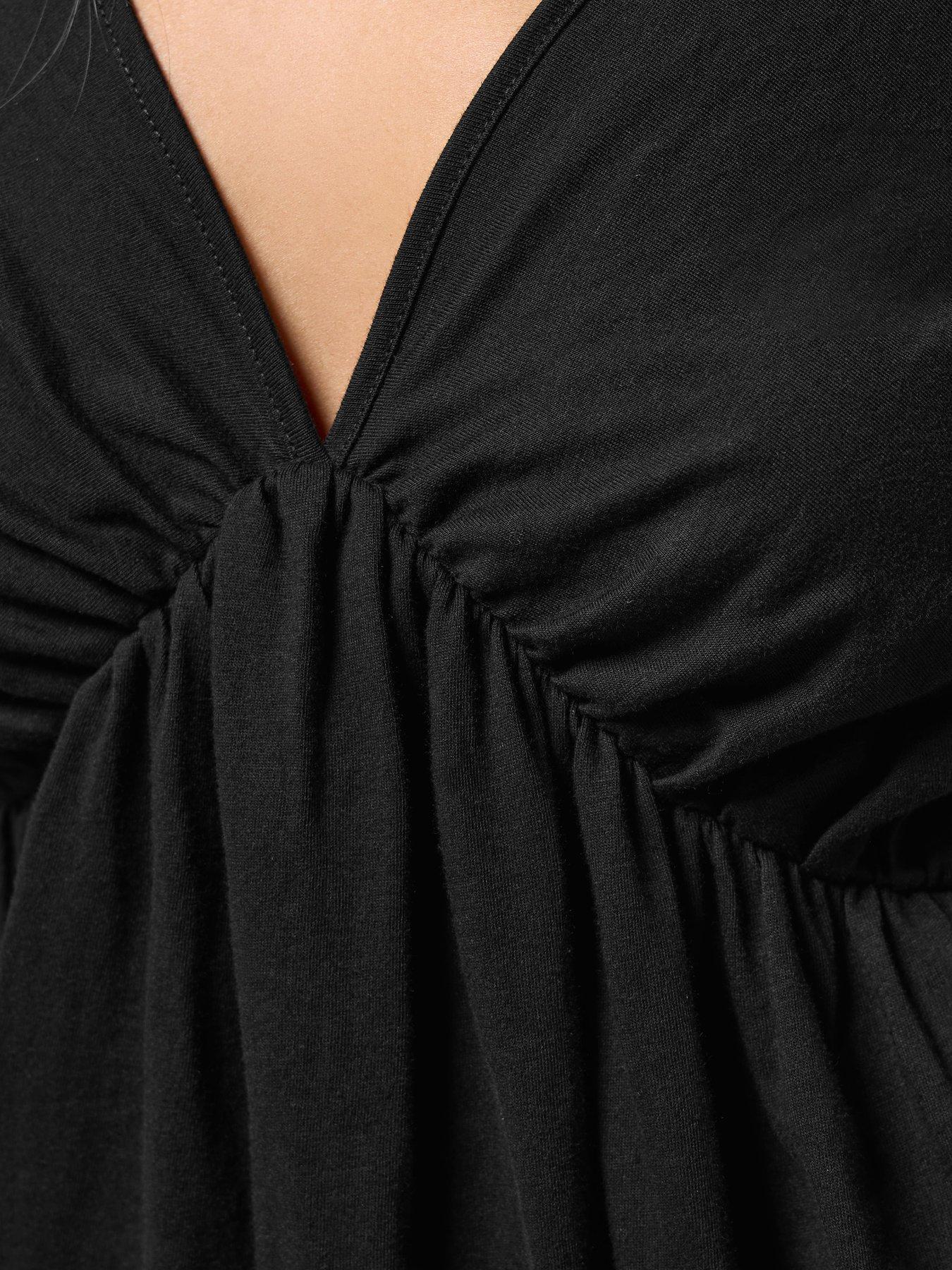 pixiegirl-petite-half-sleeve-smock-top-blackoutfit