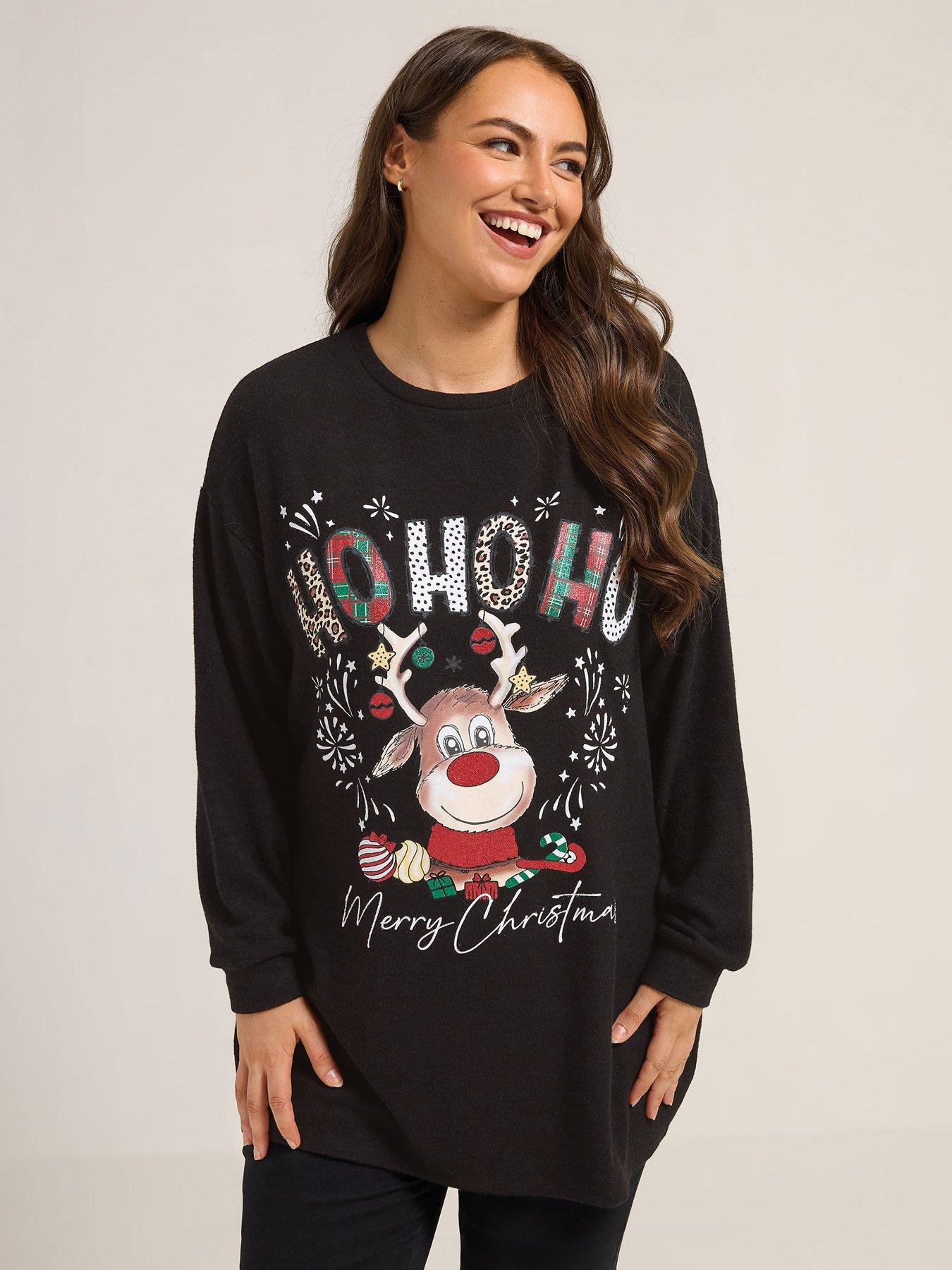 yours-curve-reindeer-jumper-blackfront