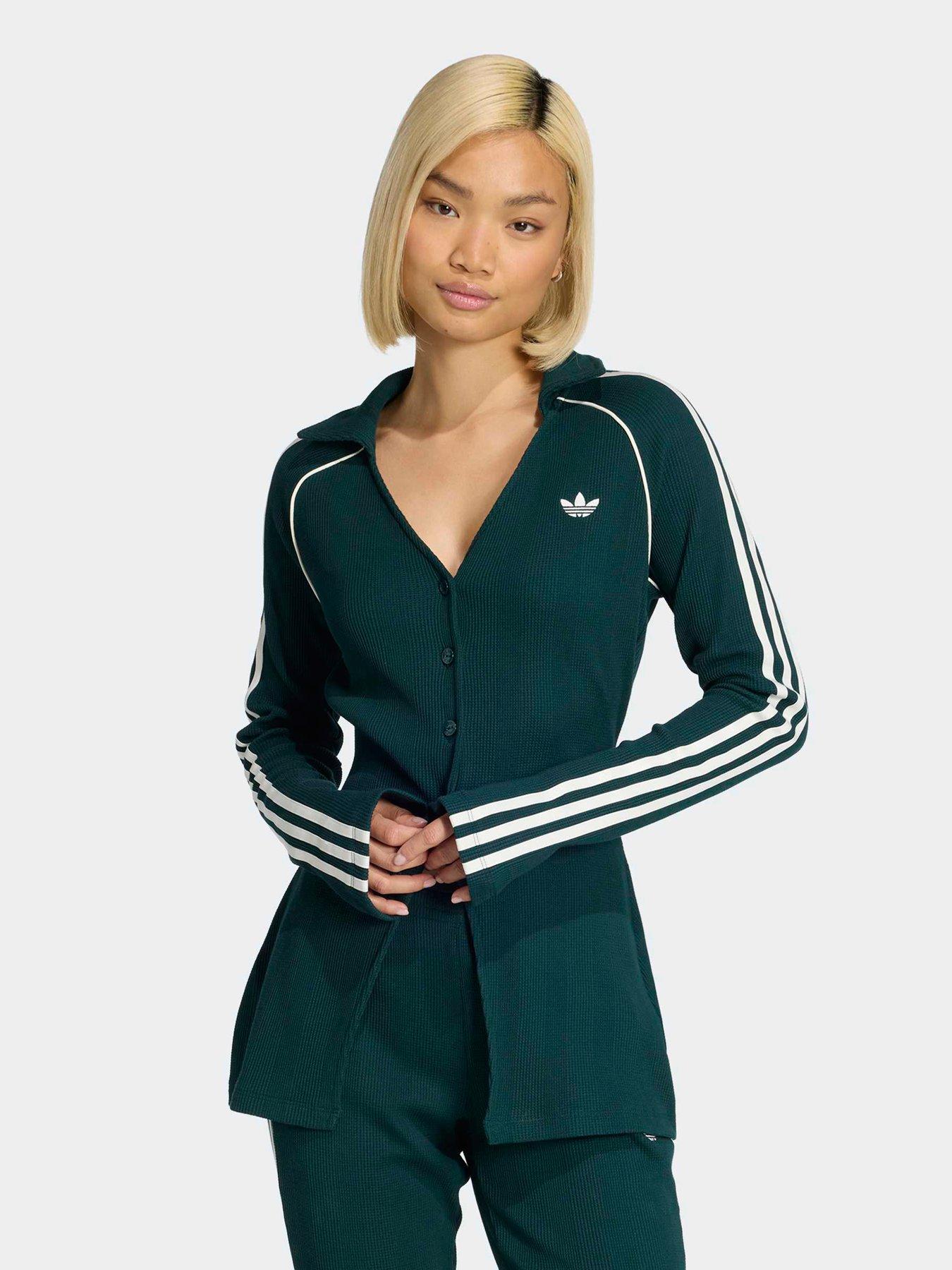 adidas-originals-womens-button-down-top-green