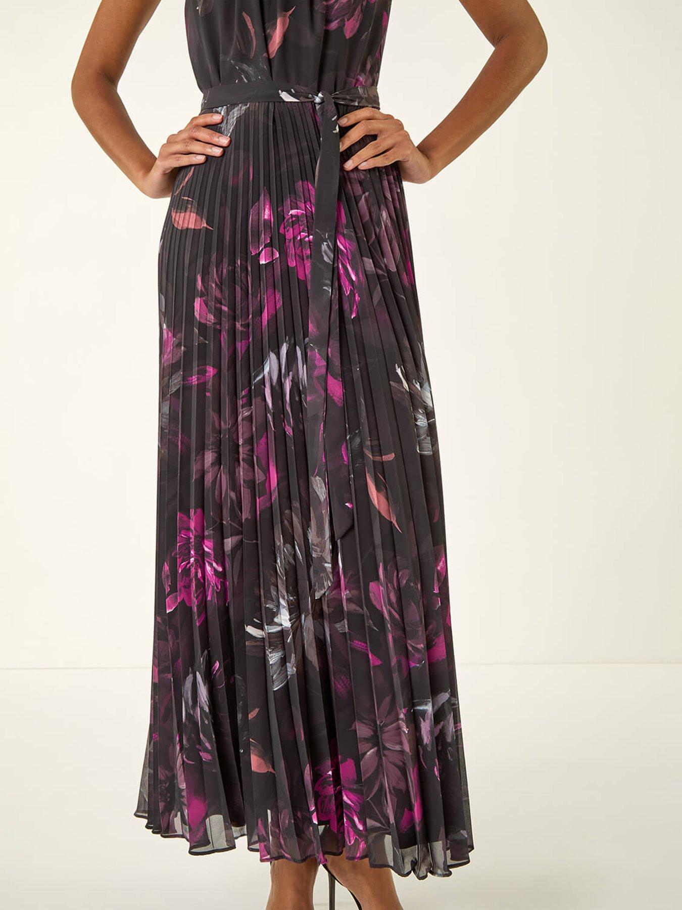 roman-floral-pleated-halter-neck-maxi-dress-blackdetail
