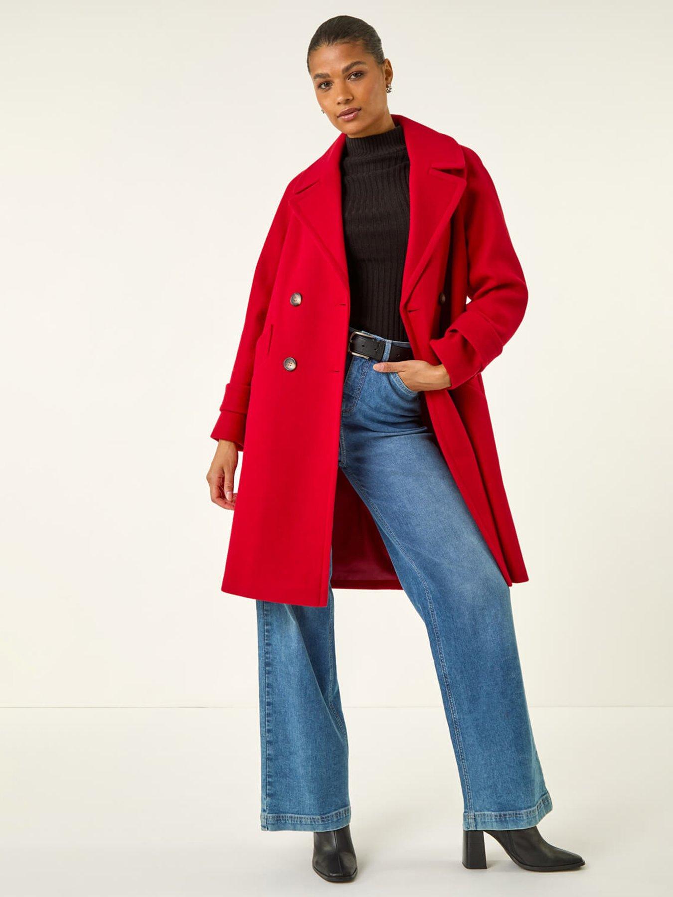 Roman Quilted Premium Buttoned Coat - Red