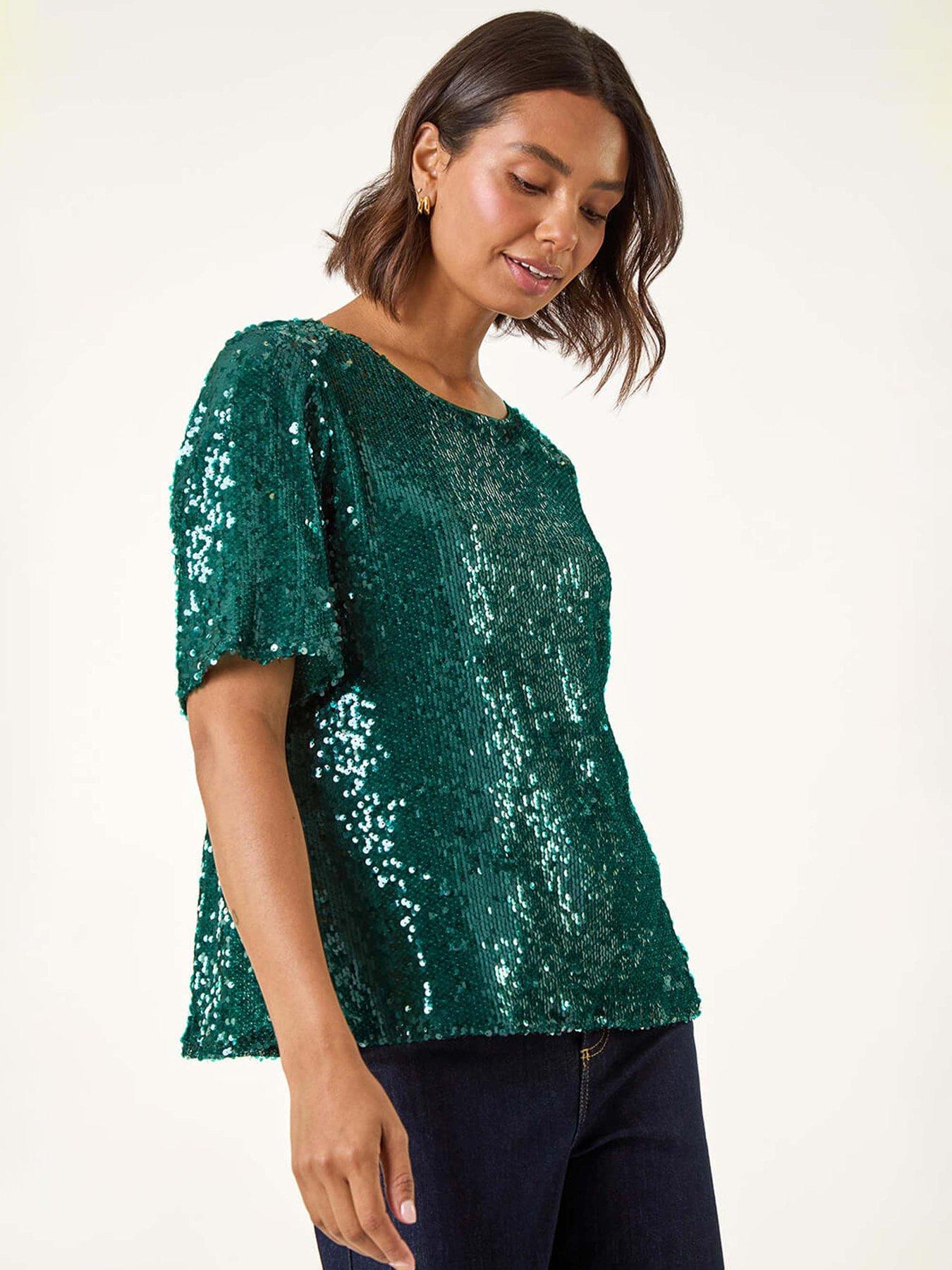 roman-sequin-embellished-t-shirt-forest-greenback