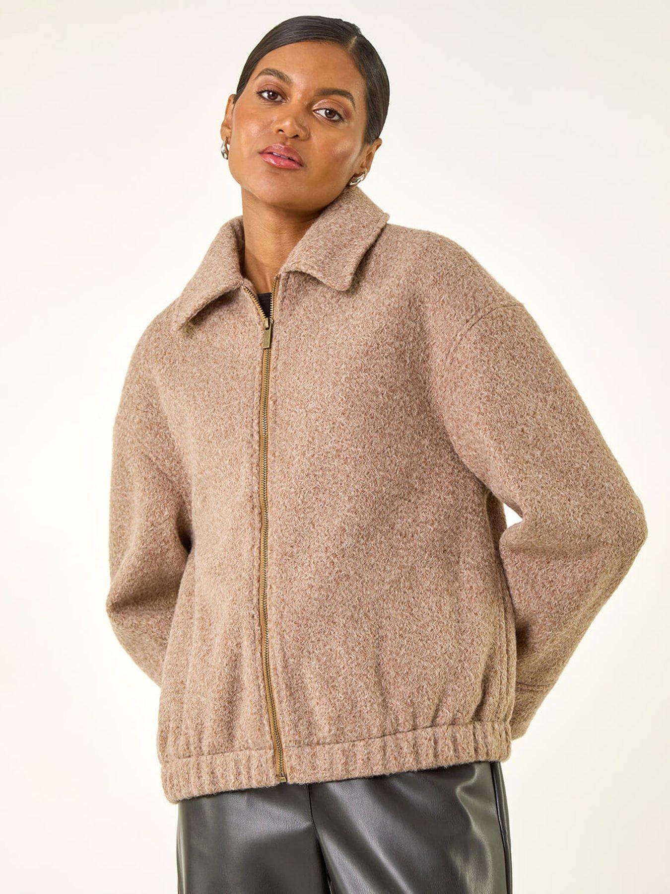 Roman Boucle Bomber Jacket - Grey
