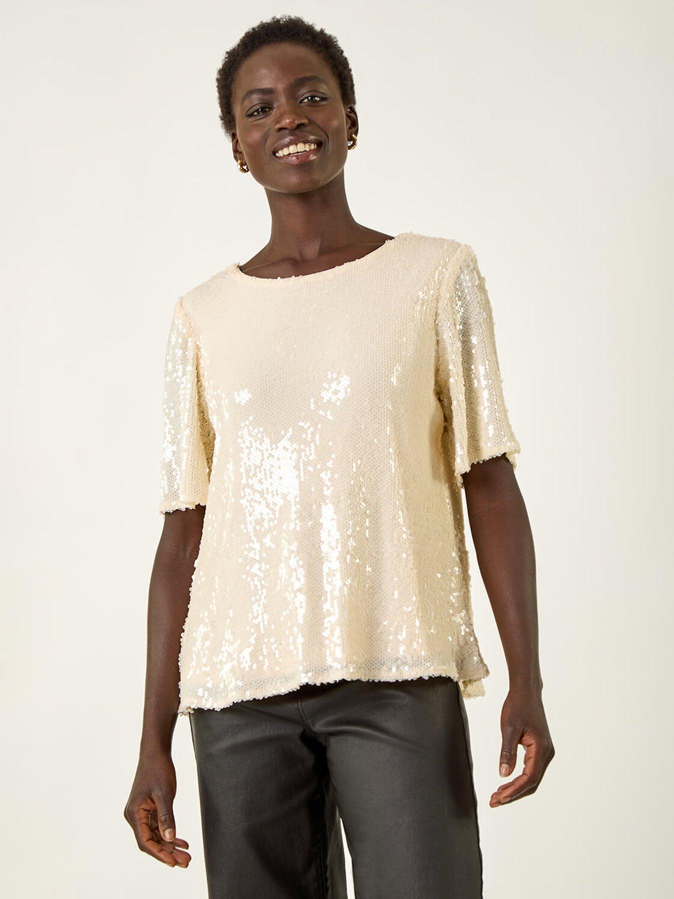 roman-sequin-embellished-t-shirt-beigefront