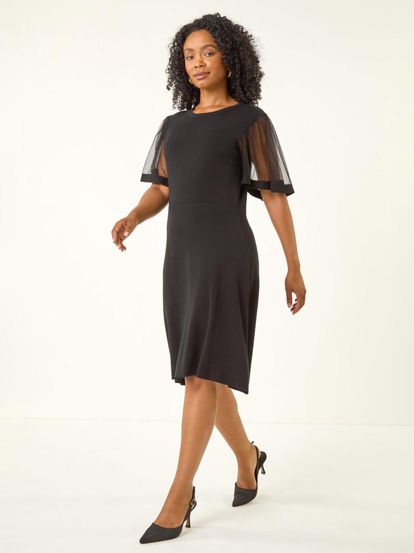 roman-petite-knitted-mesh-dress-black