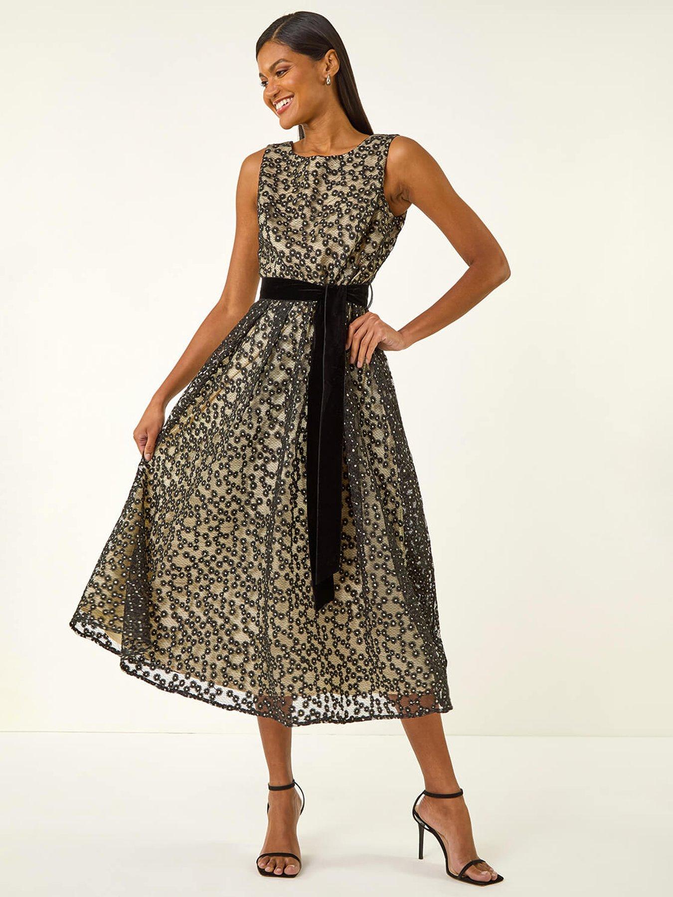 roman-lace-overlay-bow-detail-midi-dress-black