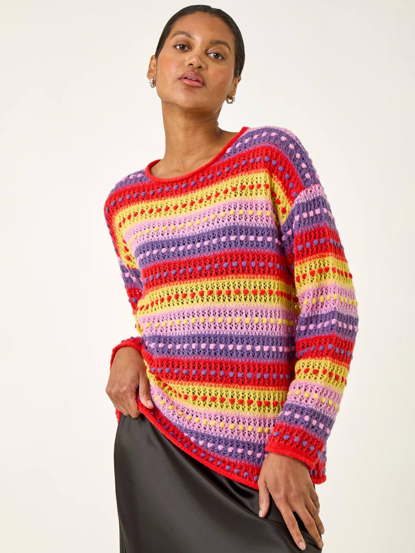 roman-bobble-knit-stripe-jumper-red