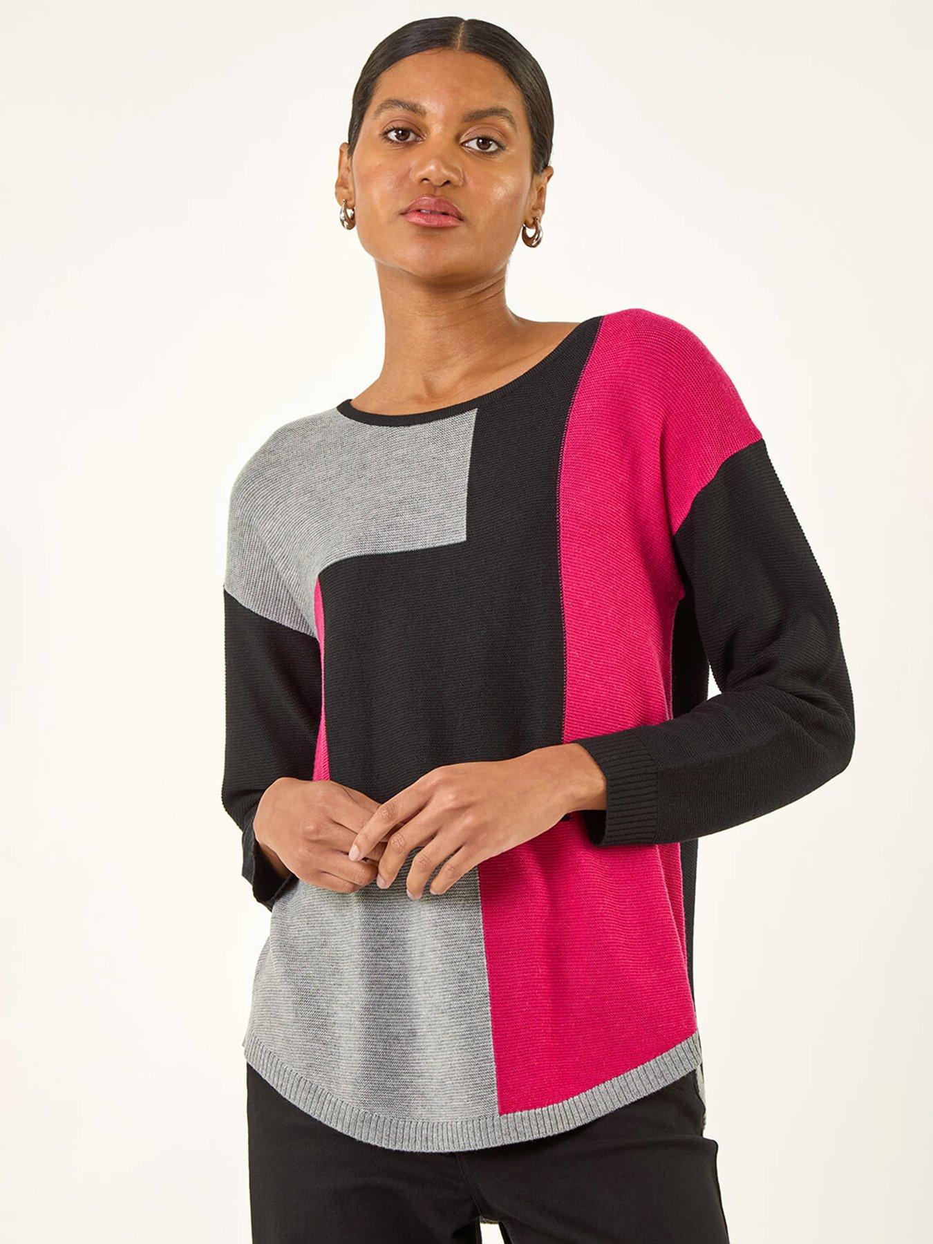 roman-ribbed-colour-block-knit-jumper-black