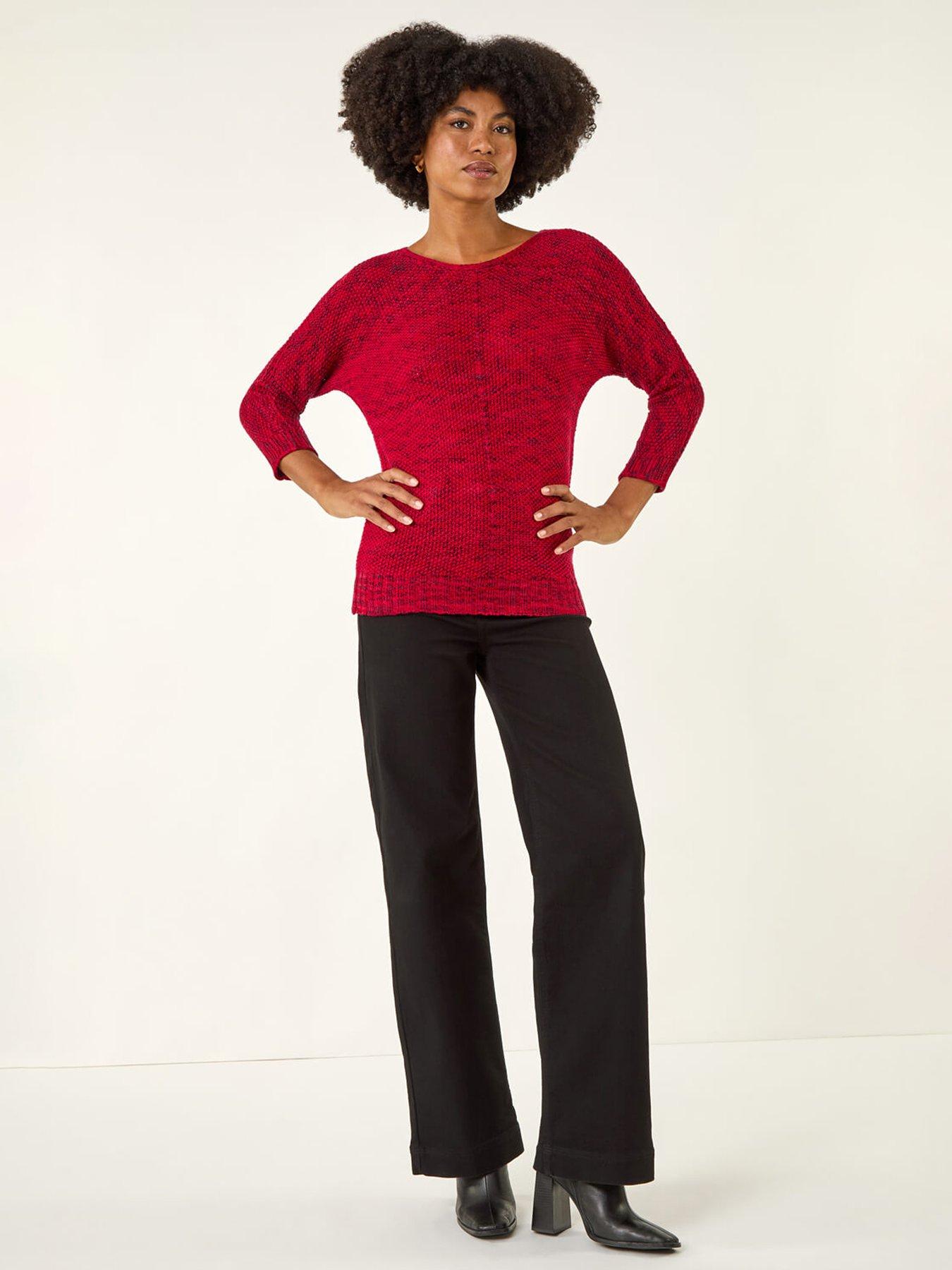 Image 3 of 5 of Roman Textured Knit Jumper - Red