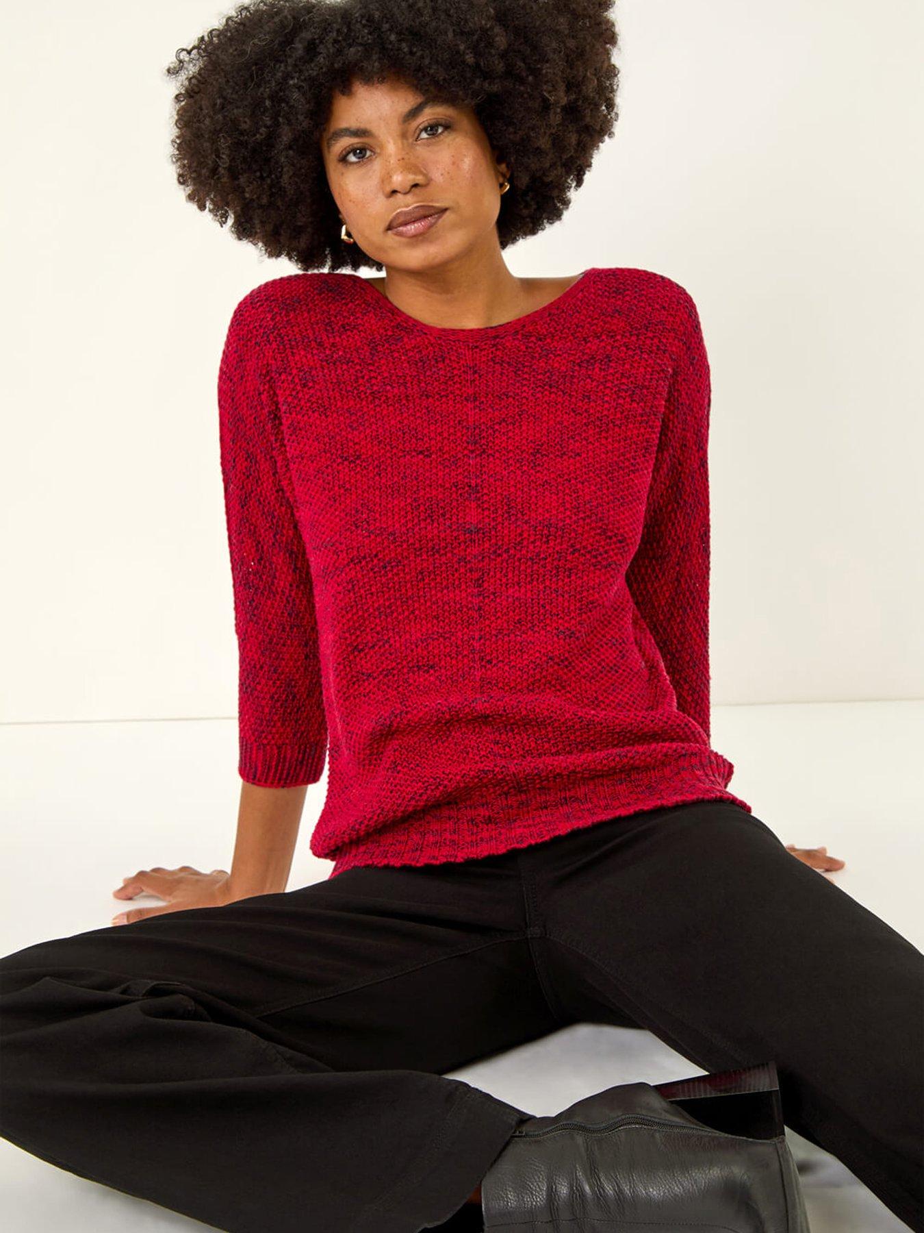 Image 4 of 5 of Roman Textured Knit Jumper - Red