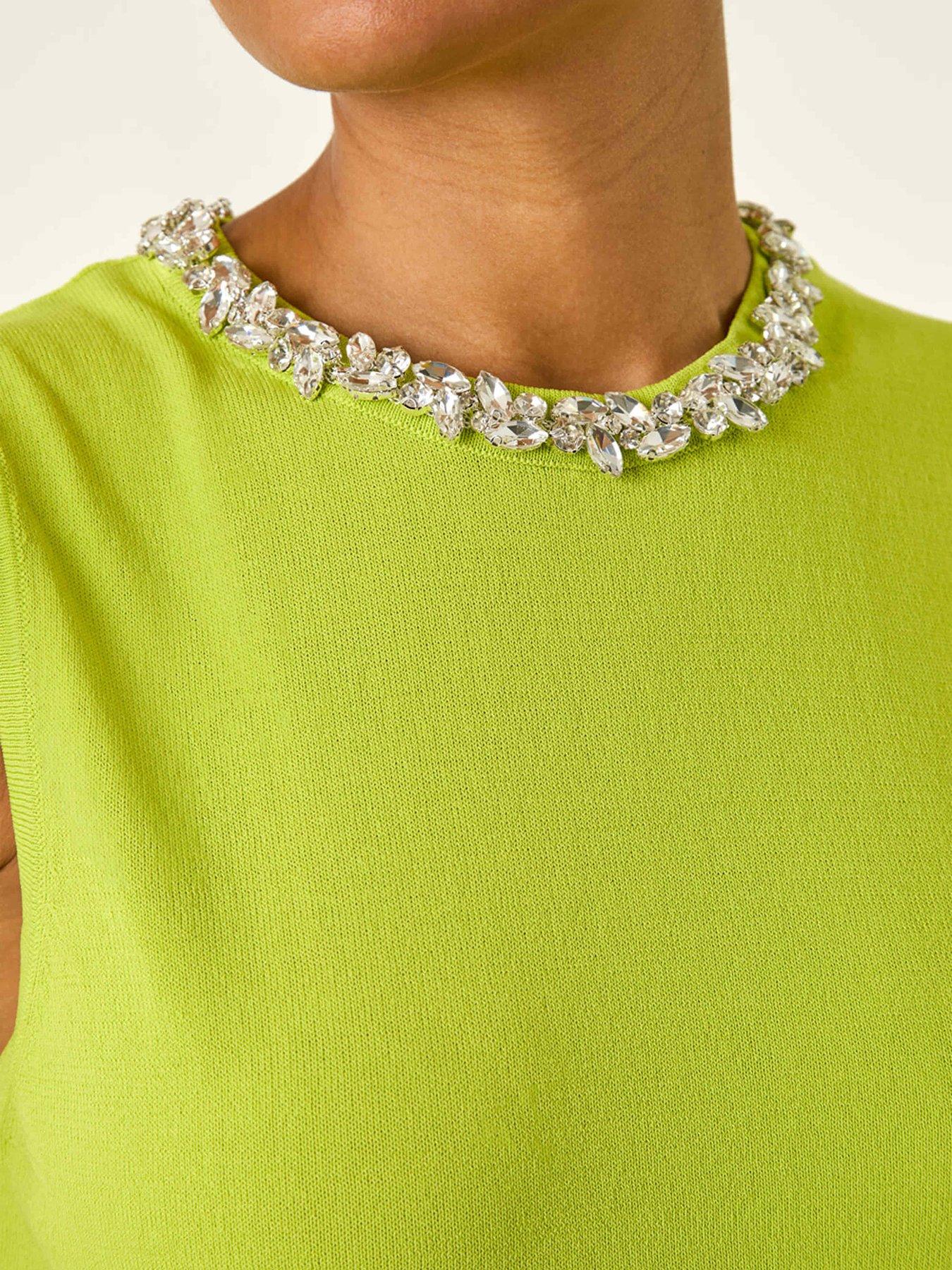 roman-embellished-neck-knit-vest-greendetail