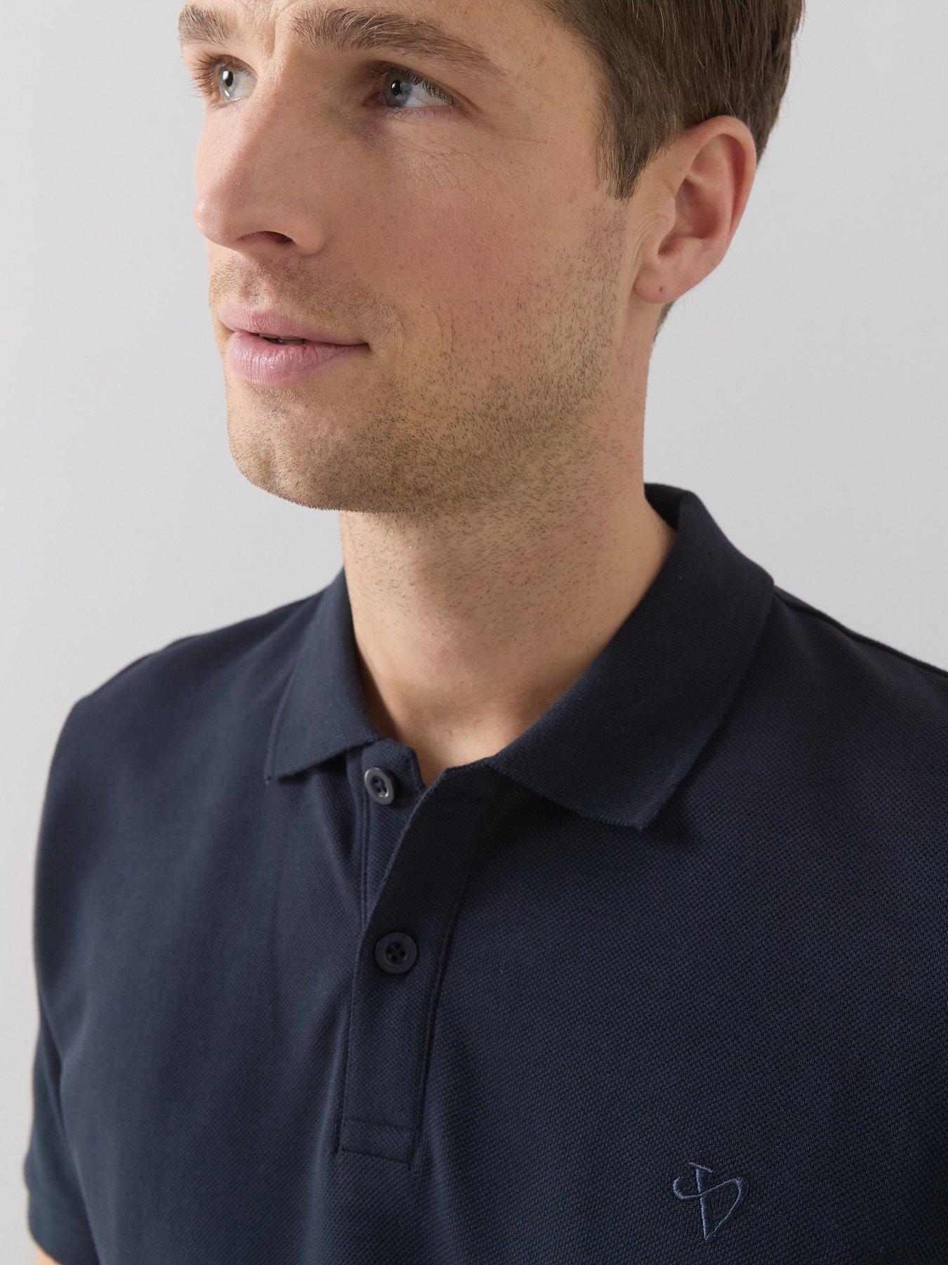 Image 4 of 7 of The Very Collection Pure Cotton Pique Polo Top - Navy