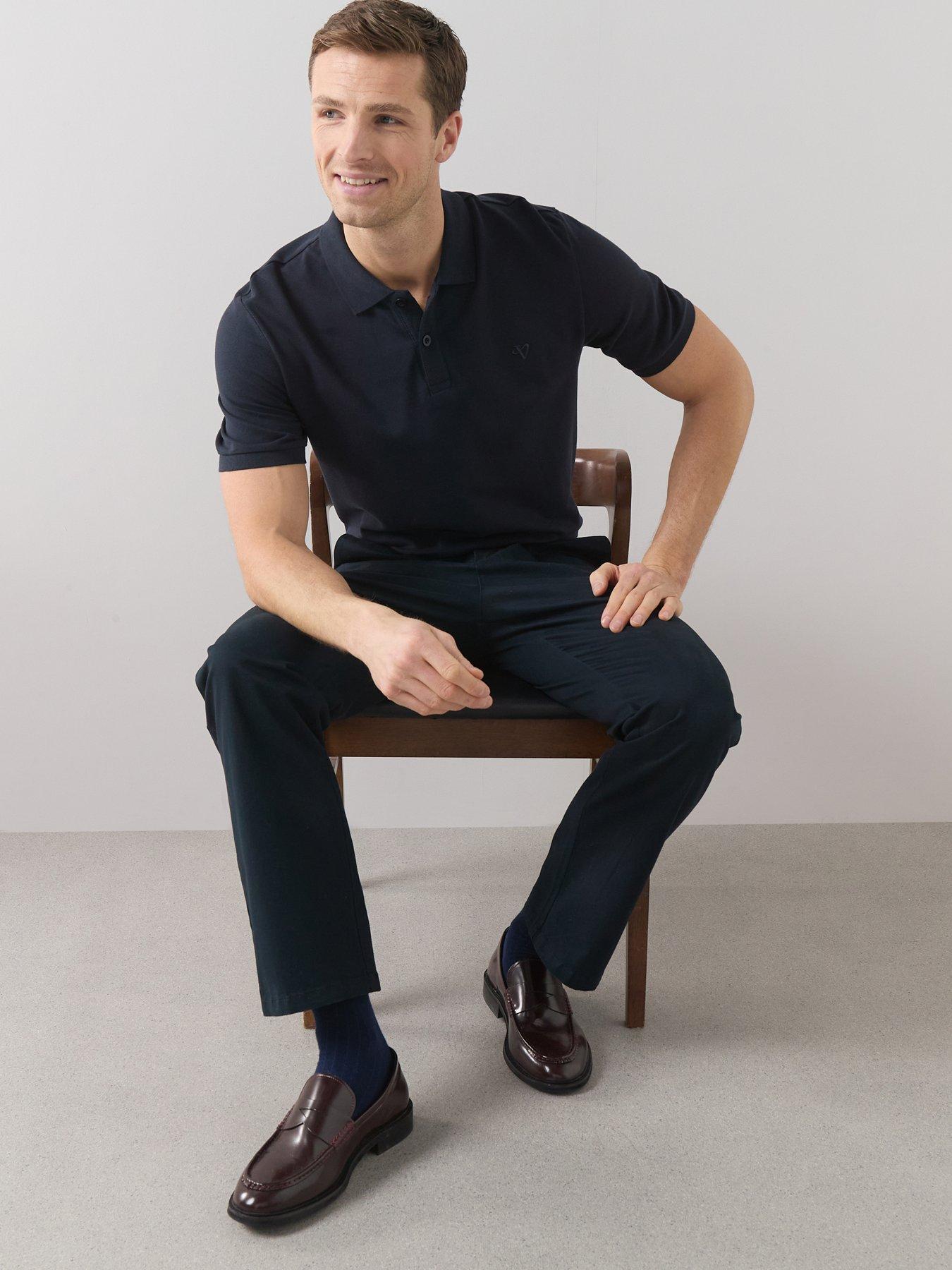 Image 5 of 7 of The Very Collection Pure Cotton Pique Polo Top - Navy