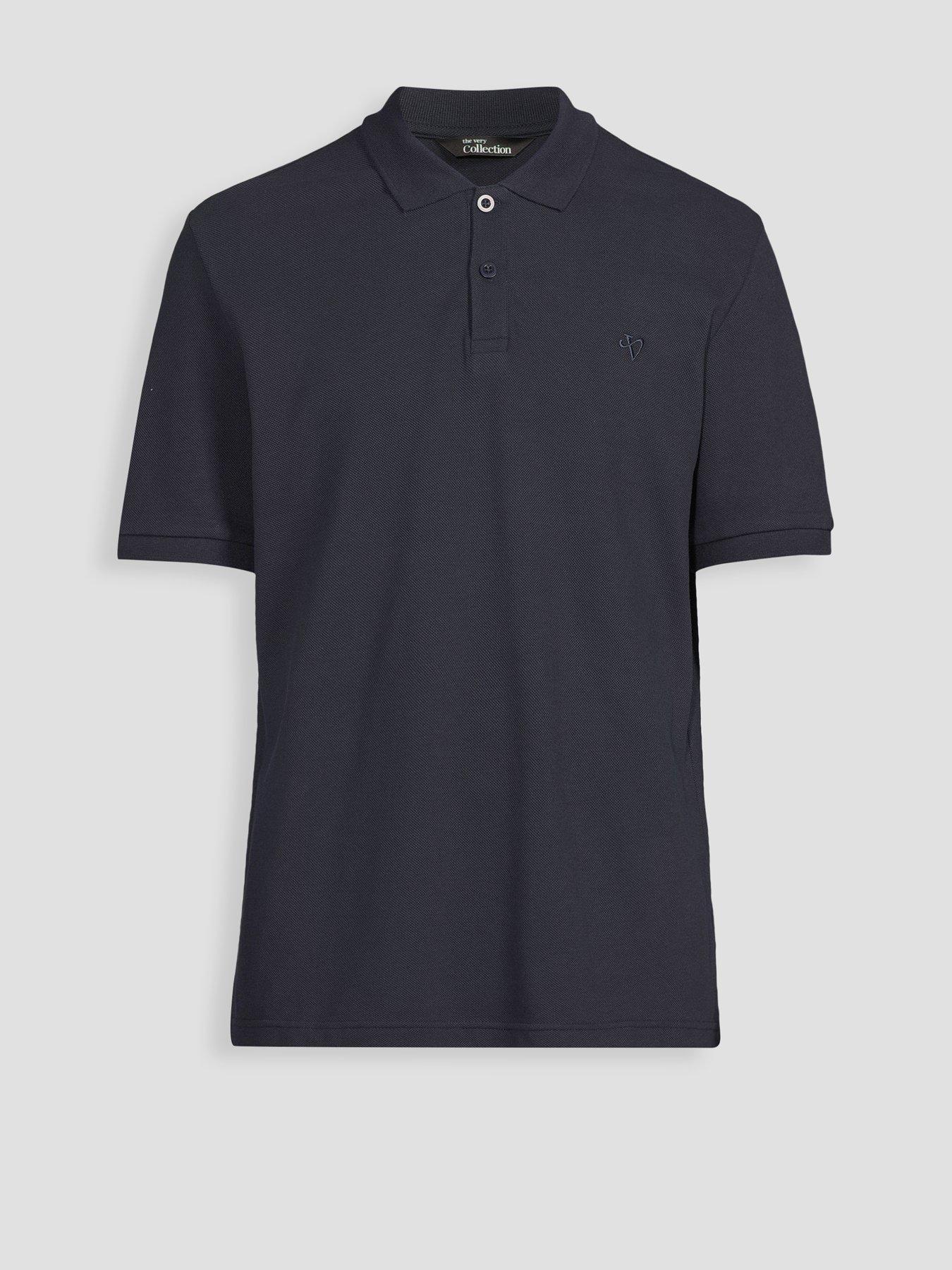Image 7 of 7 of The Very Collection Pure Cotton Pique Polo Top - Navy