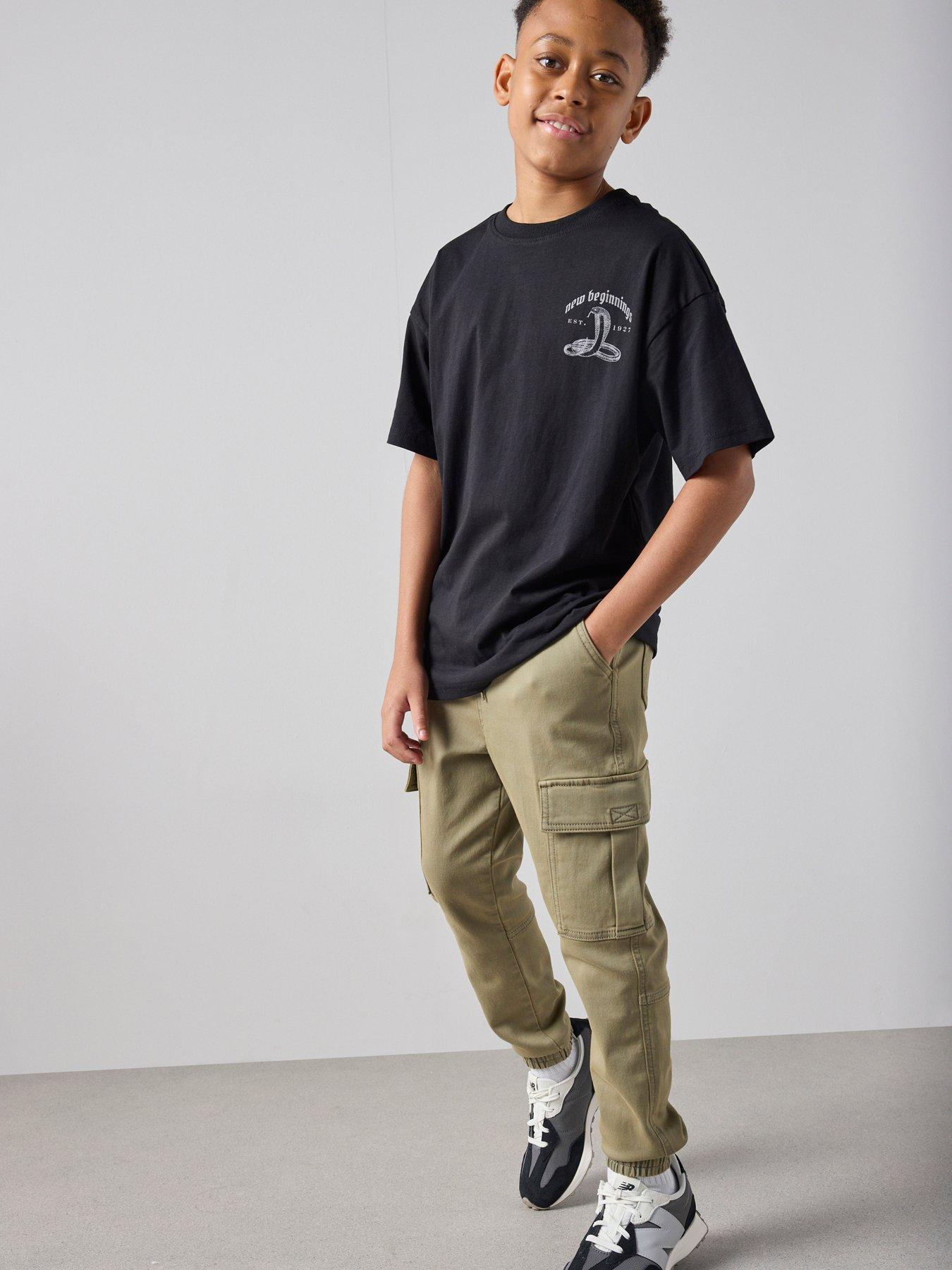 Image 1 of 7 of The Very Collection Boys Cargo Trousers - Khaki