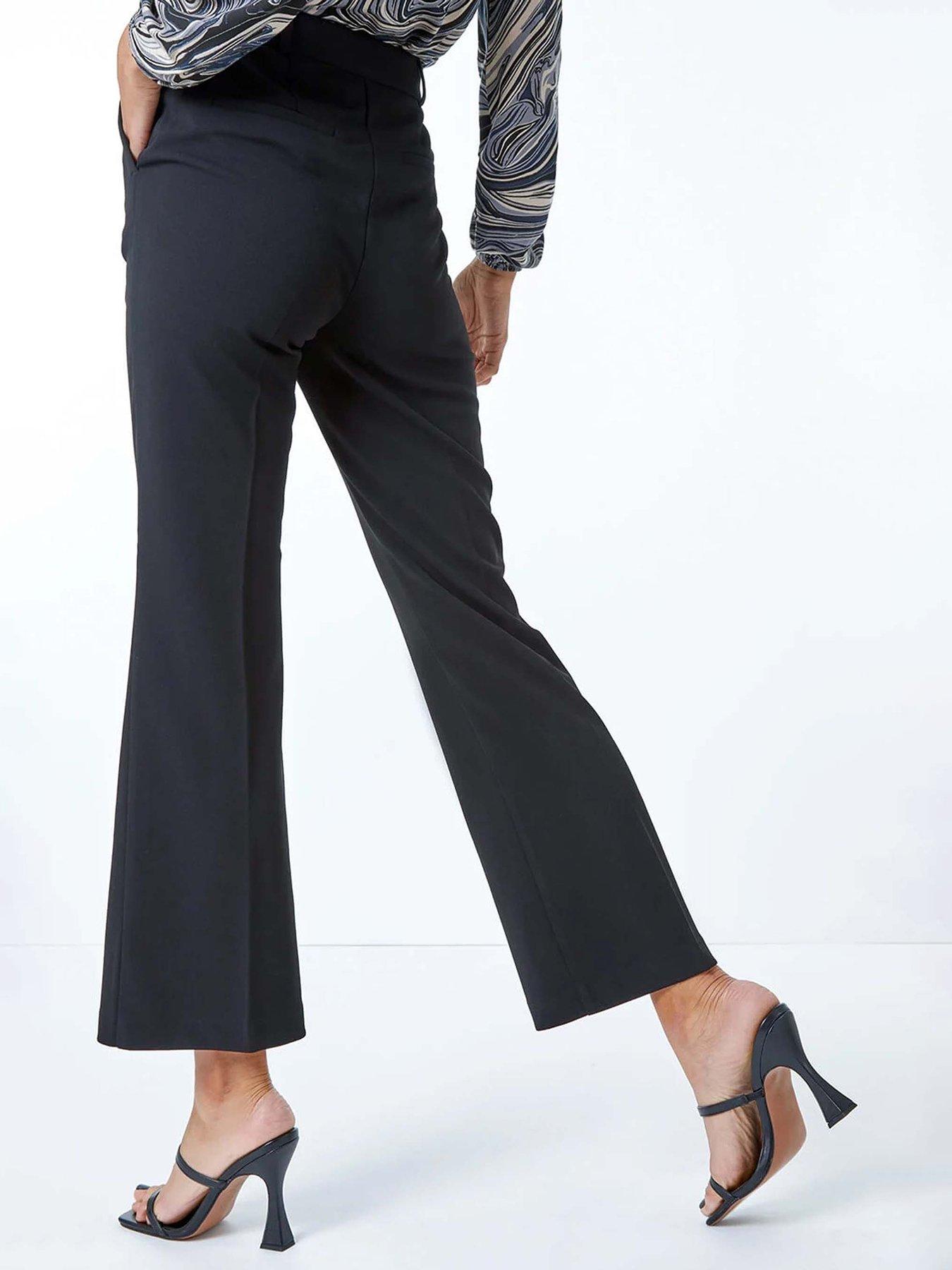 Image 2 of 5 of Roman Long Bootcut Stretch Trousers - Black