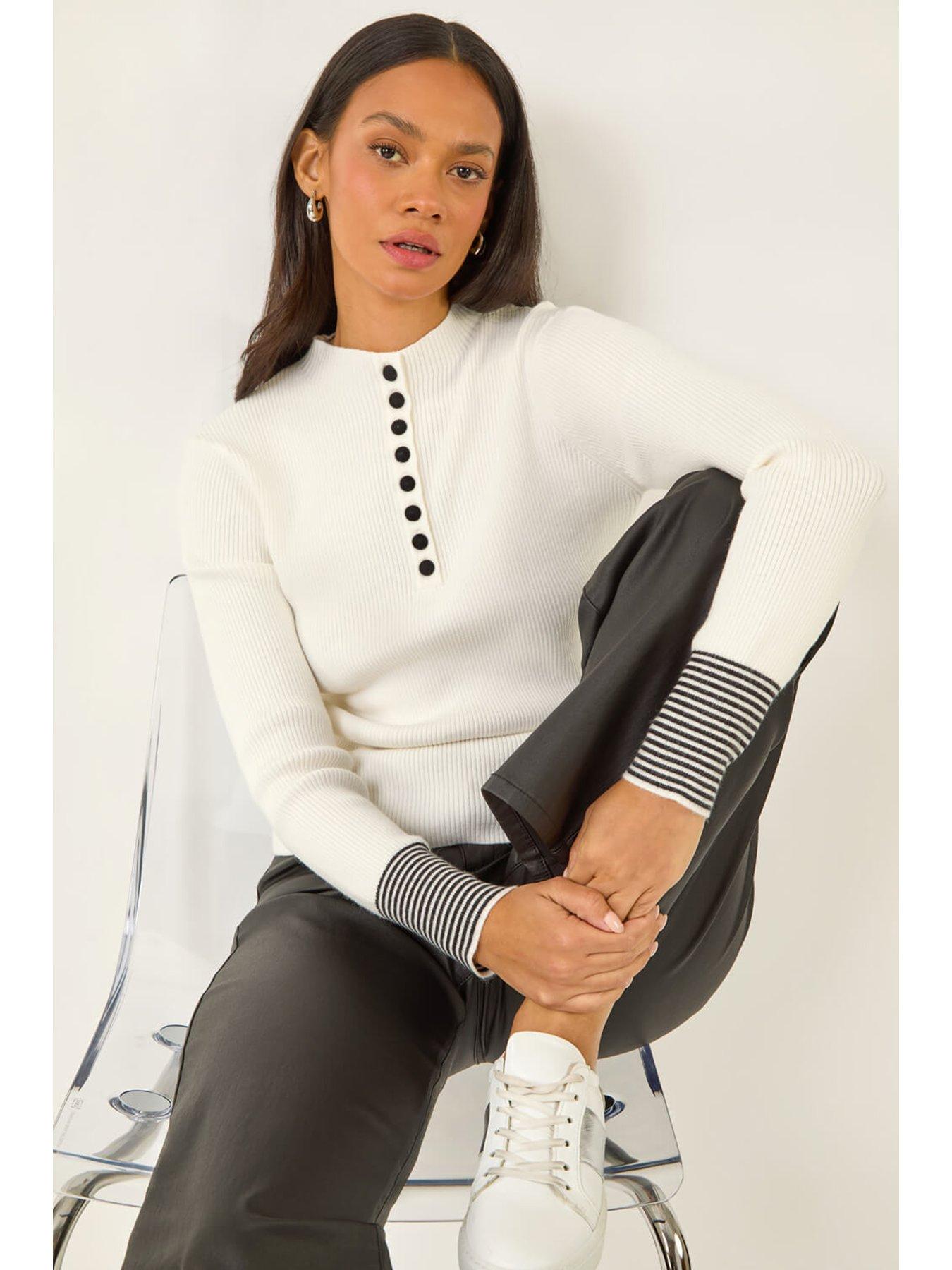 roman-dusk-buttoned-ribbed-knit-jumper-whiteoutfit