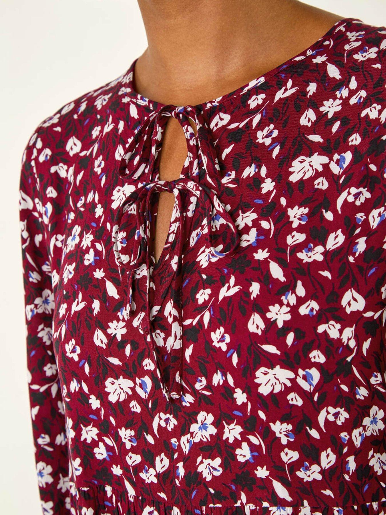 roman-floral-tie-front-smock-dress-reddetail