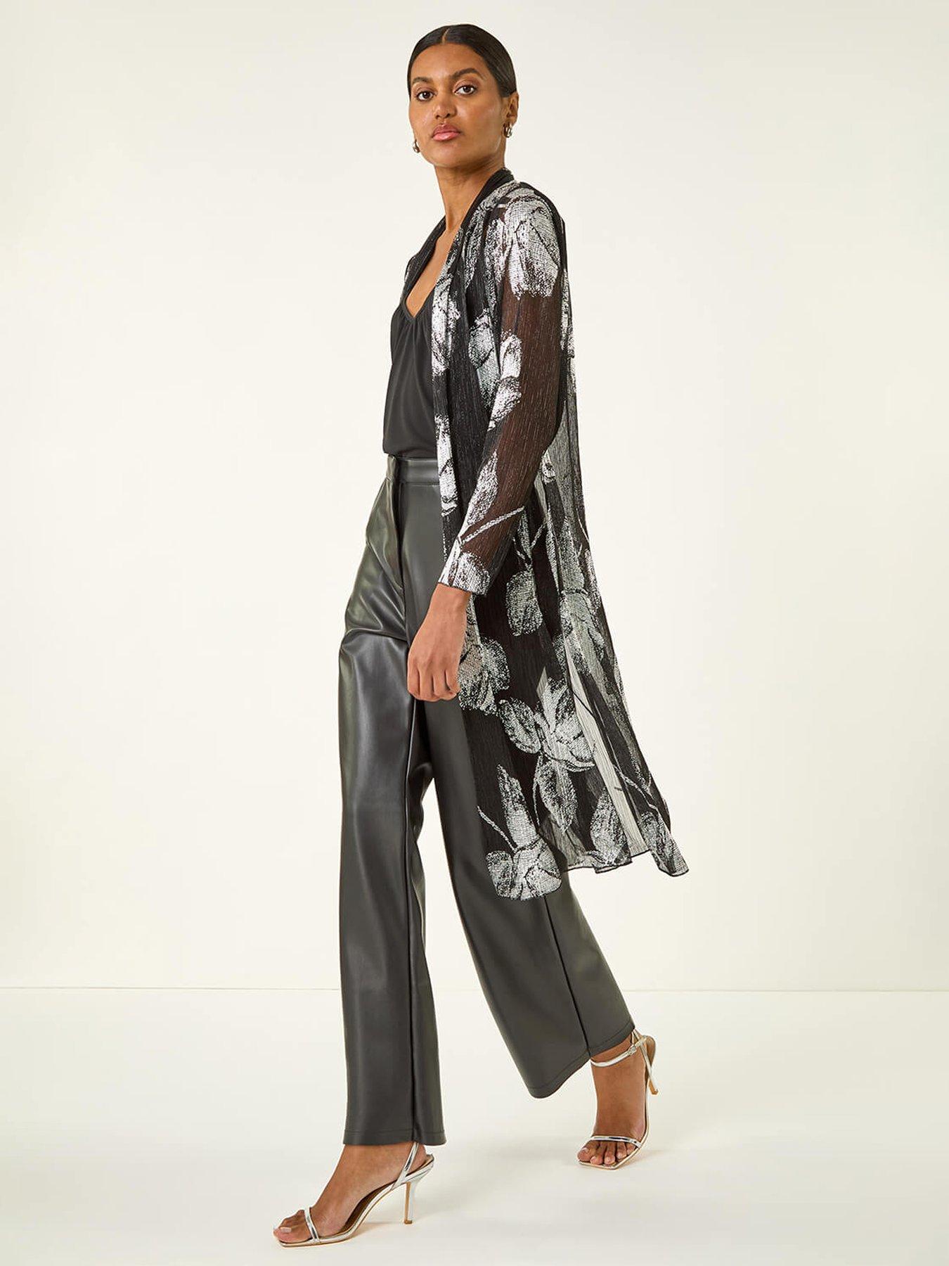 roman-foil-leaf-print-plisse-kimono-silver