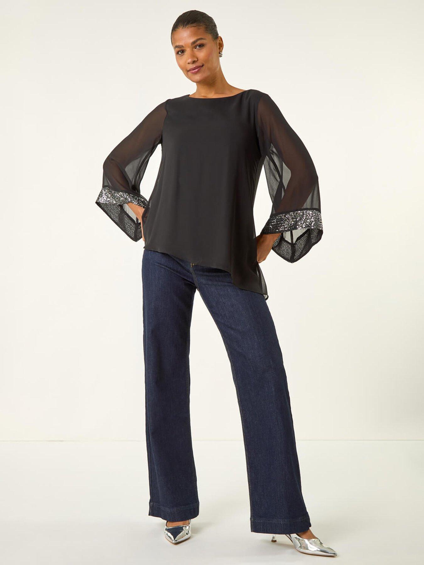 roman-asymmetric-sequin-cuff-top-blackback