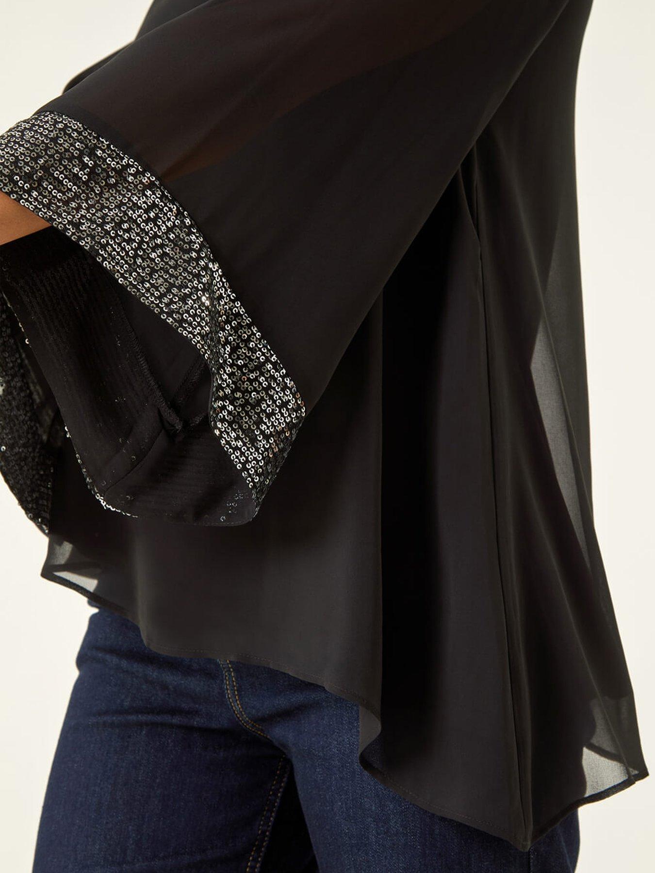 roman-asymmetric-sequin-cuff-top-blackdetail