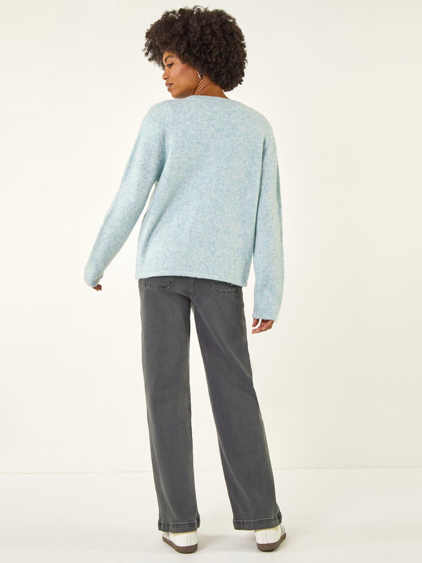 roman-floral-buttoned-knit-cardigan-bluestillFront