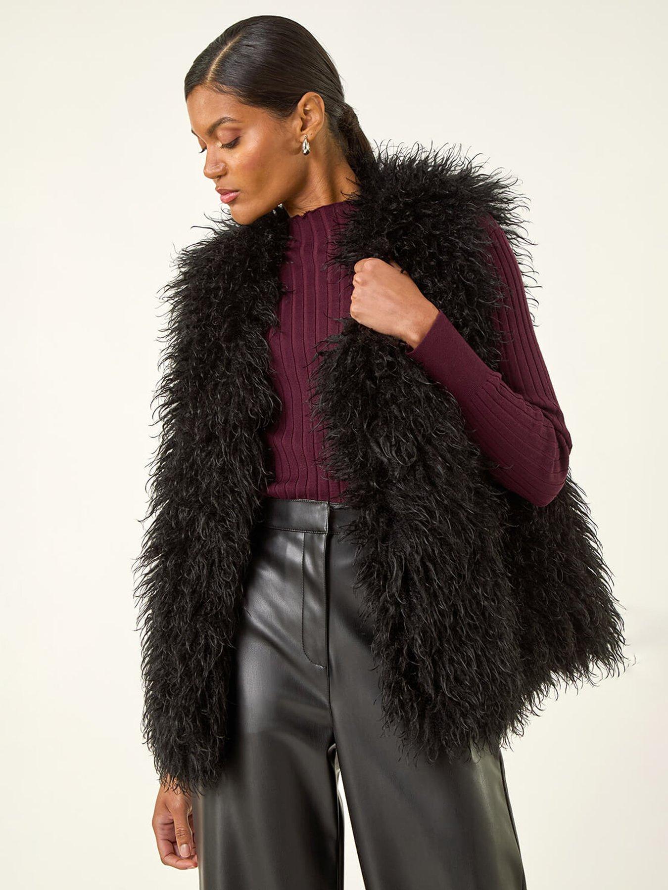 roman-longline-faux-fur-gilet-black