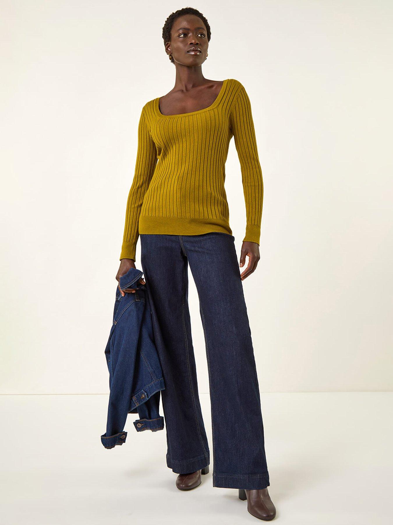 roman-square-neck-ribbed-knit-jumper-greenback