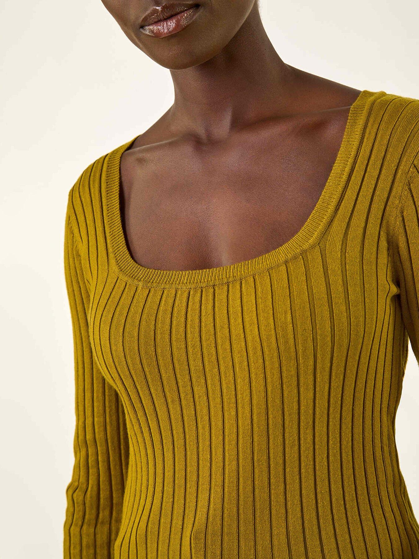 roman-square-neck-ribbed-knit-jumper-greendetail