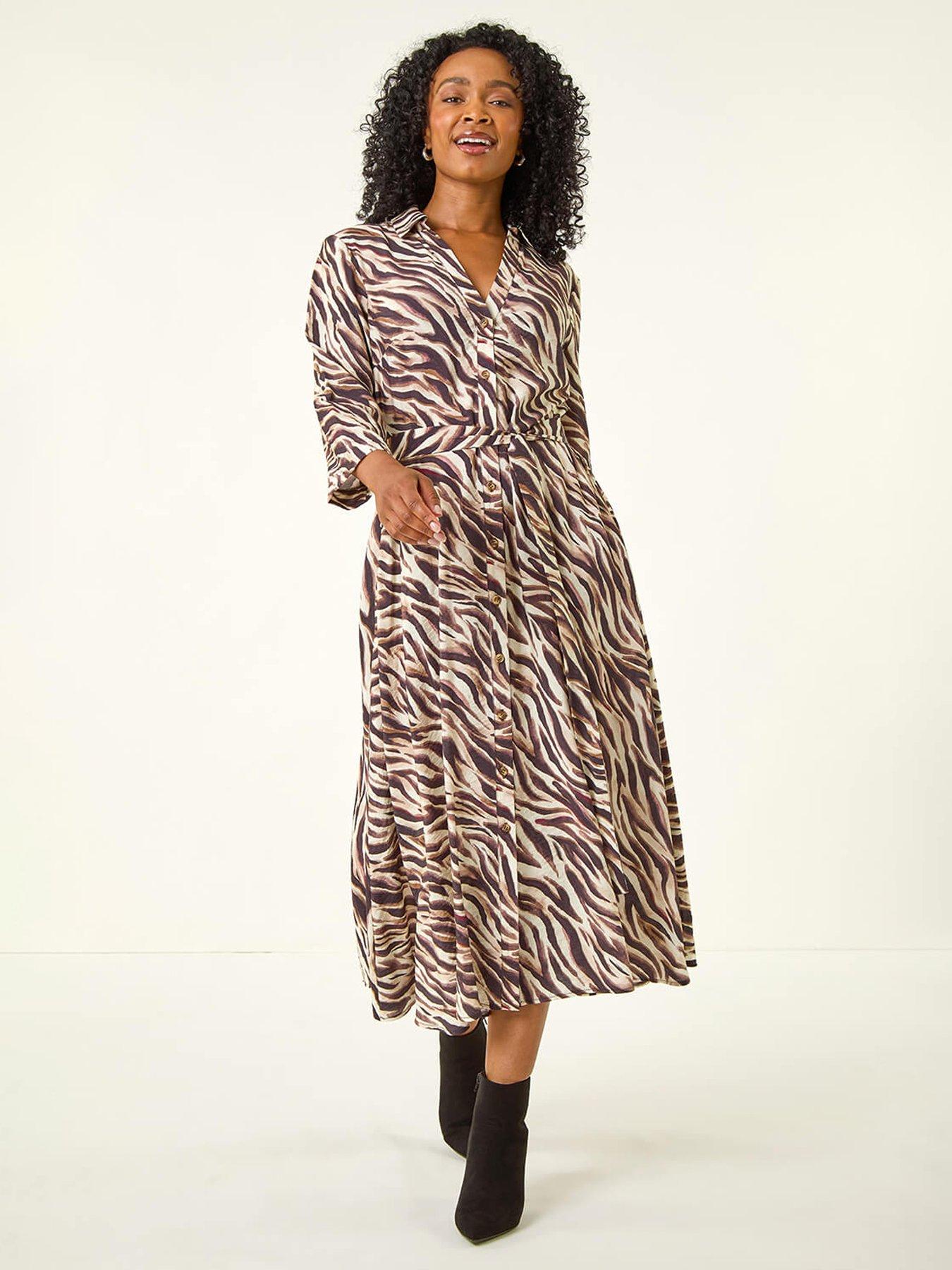 roman-petite-animal-print-midi-shirt-dress-brownfront