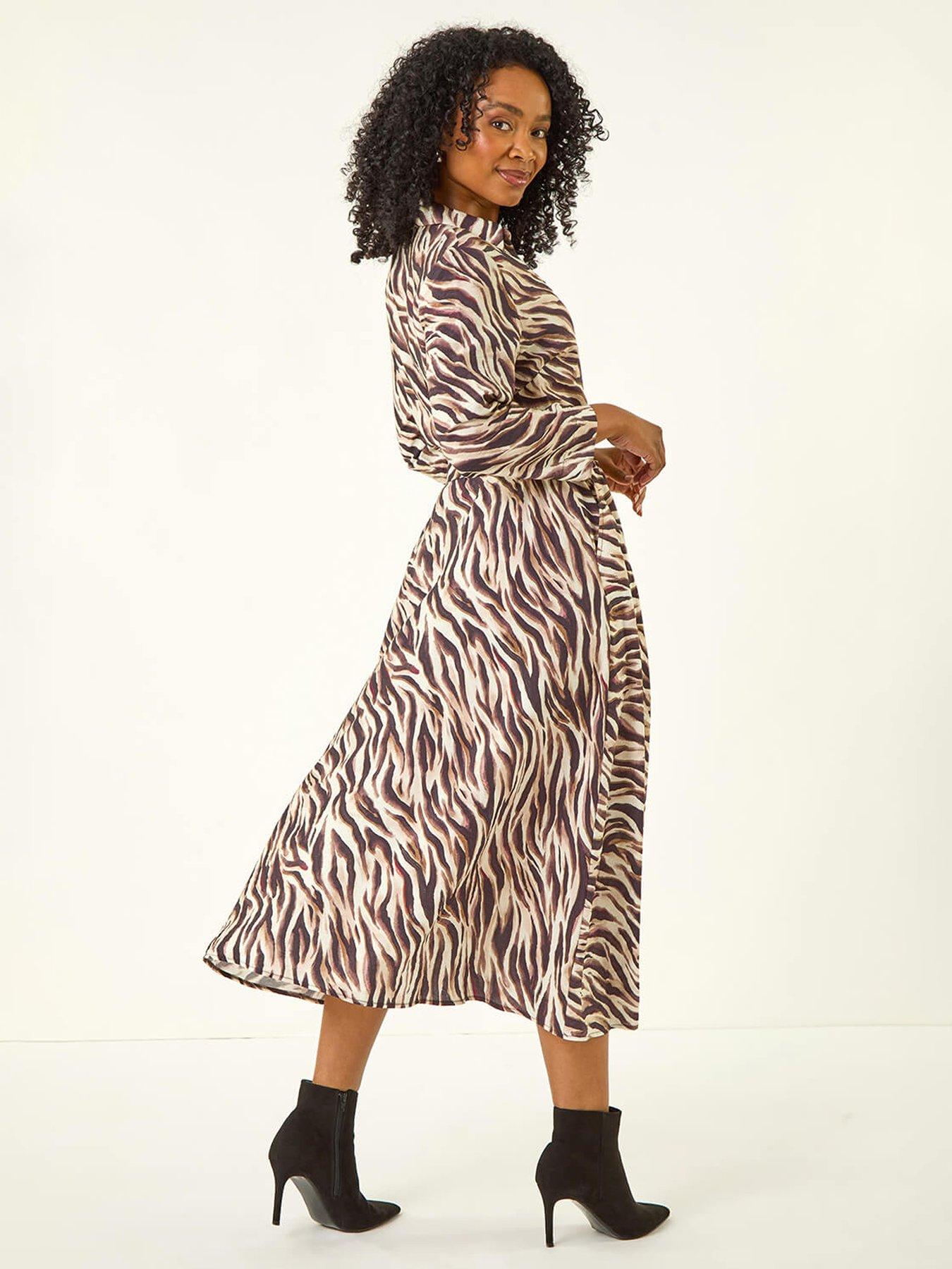 roman-petite-animal-print-midi-shirt-dress-brownstillFront