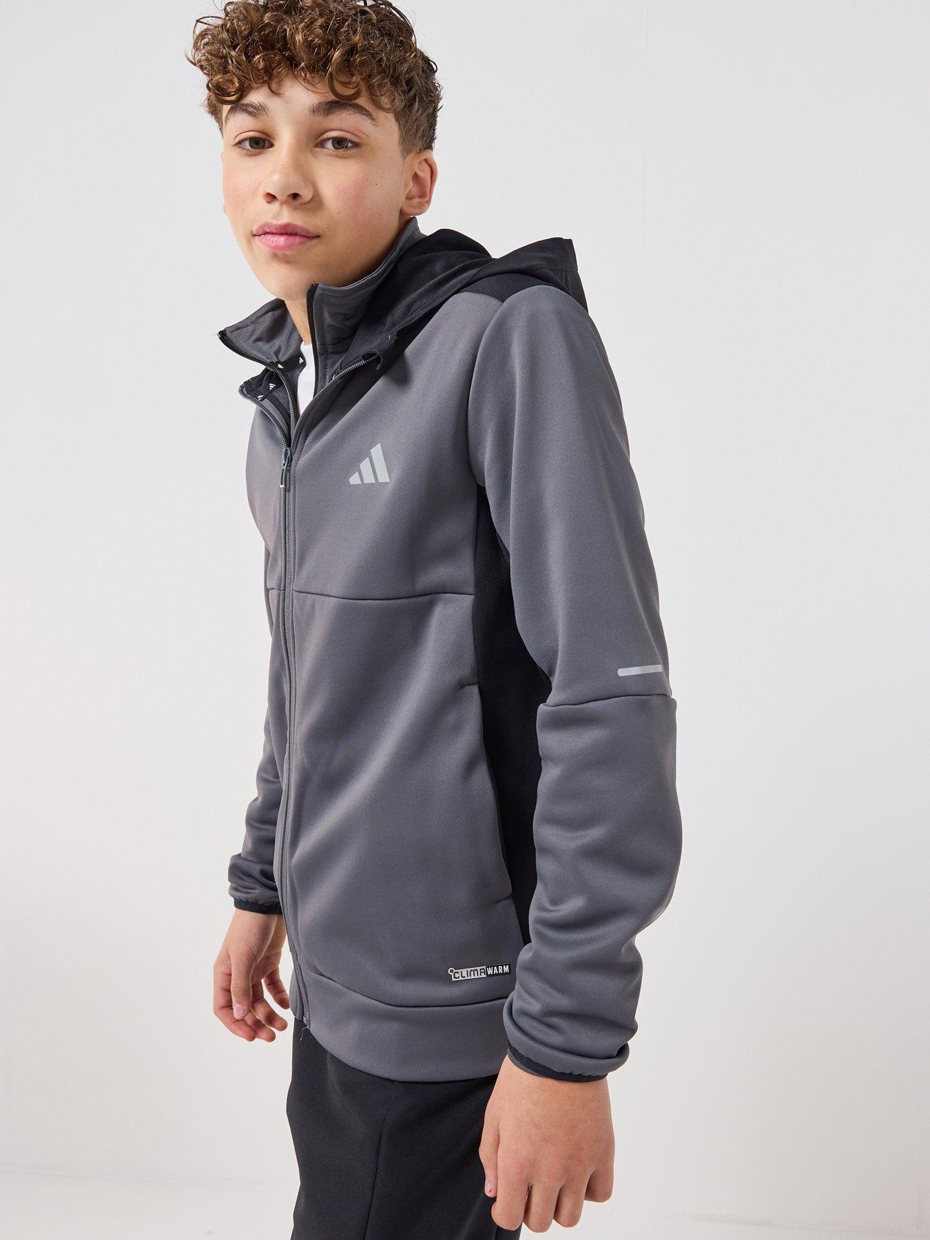 adidas Originals Junior Boys Climawarm Tracksuit Top - Grey