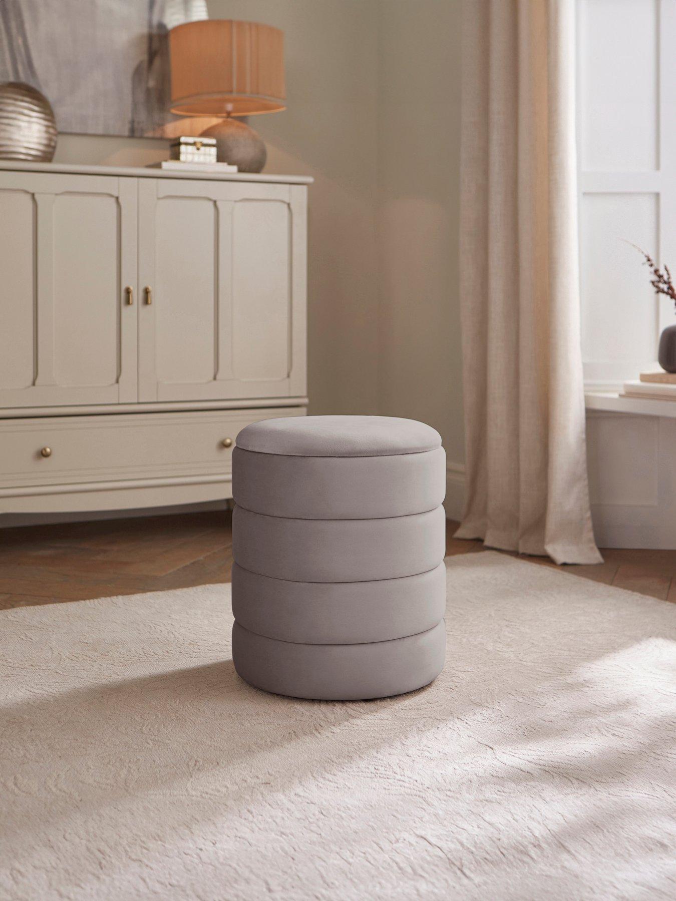 GFW Klara Velvet Storage Stool