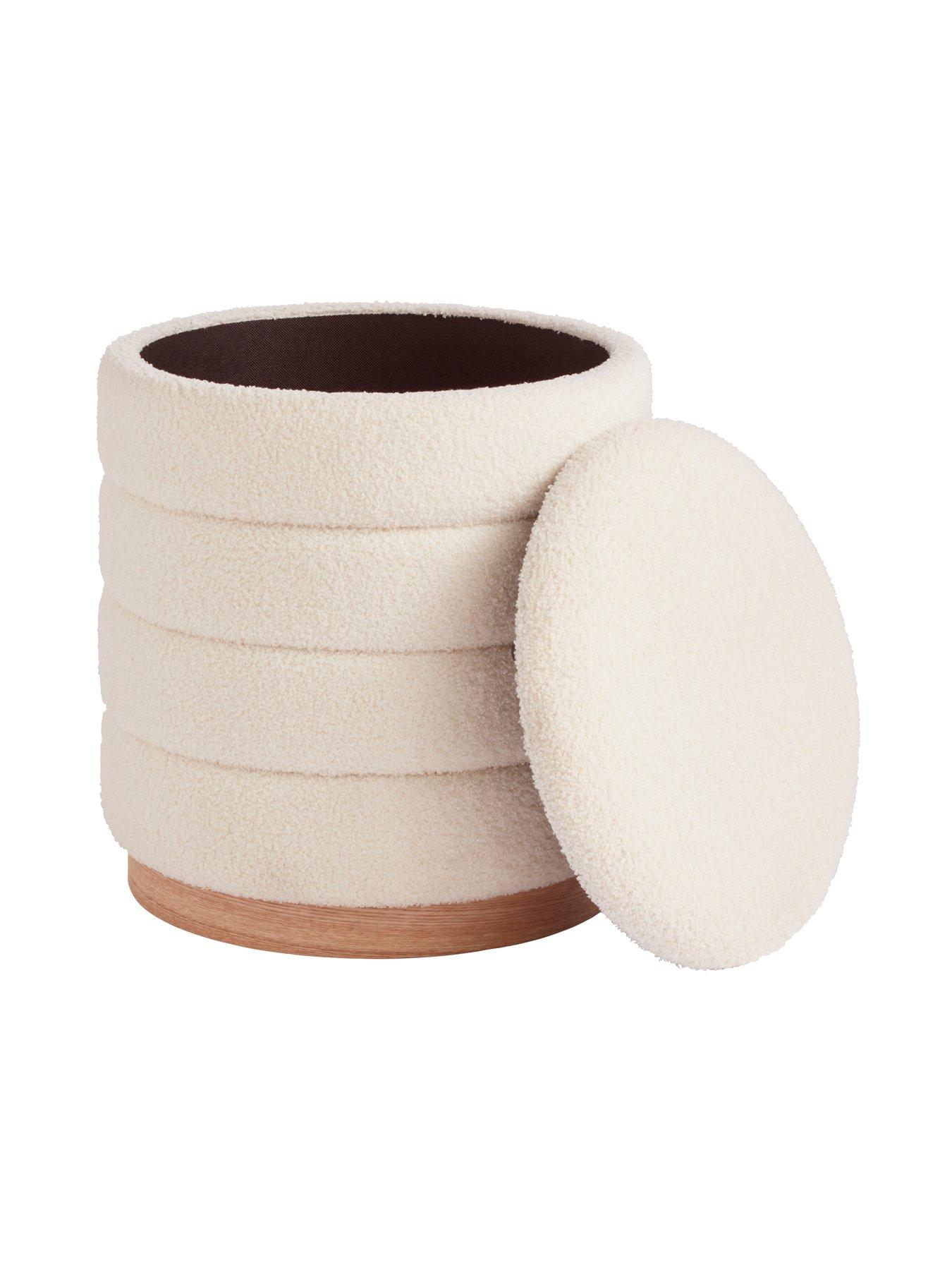 Image 3 of 6 of The Very Collection Otis Boucle Storage Stool