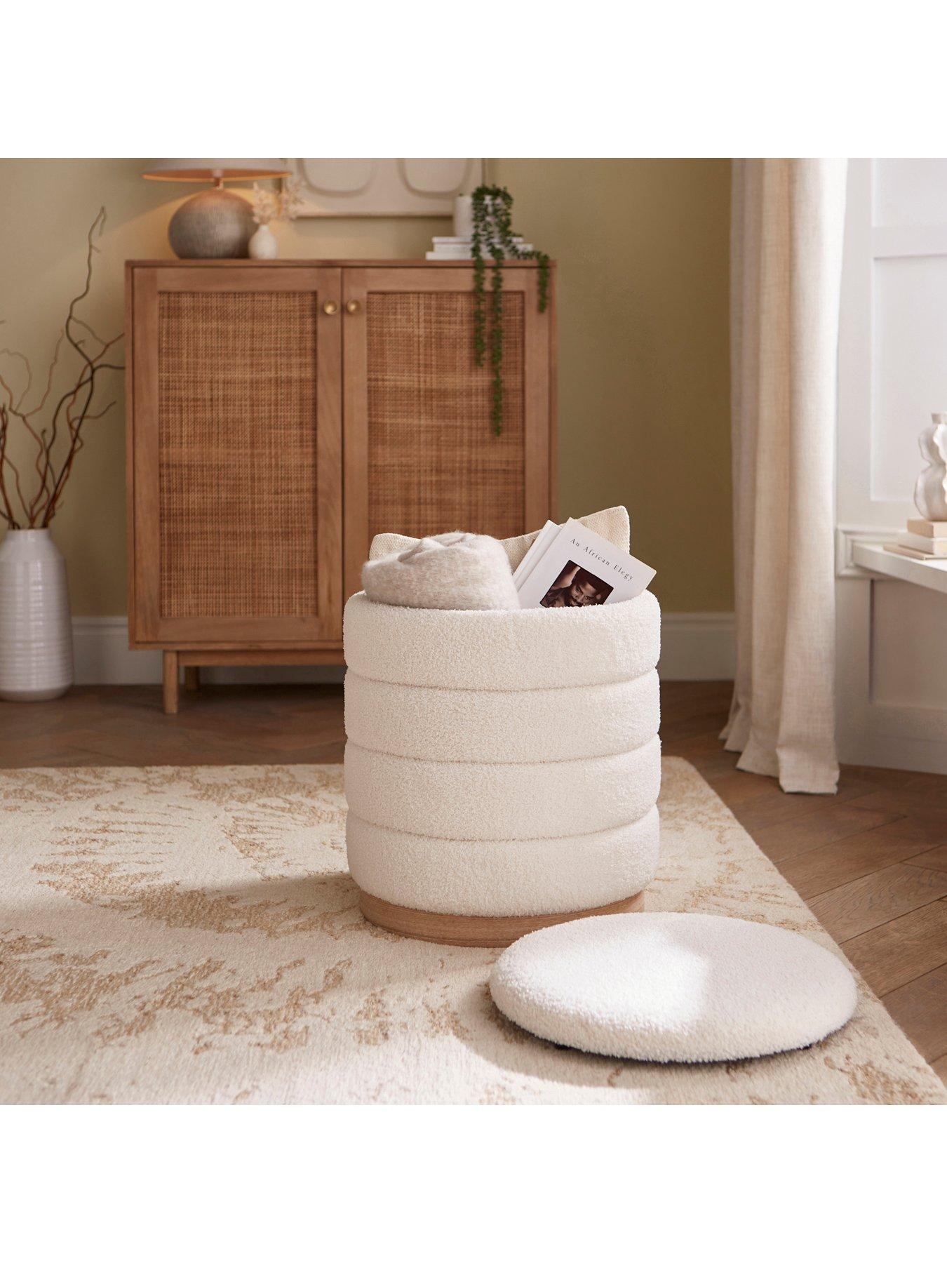 Image 4 of 6 of The Very Collection Otis Boucle Storage Stool