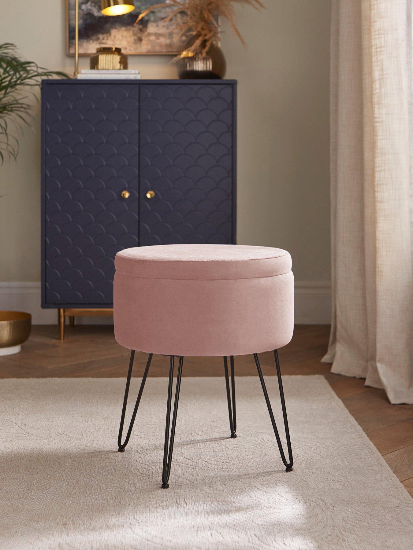 GFW Avery Velvet Storage Stool