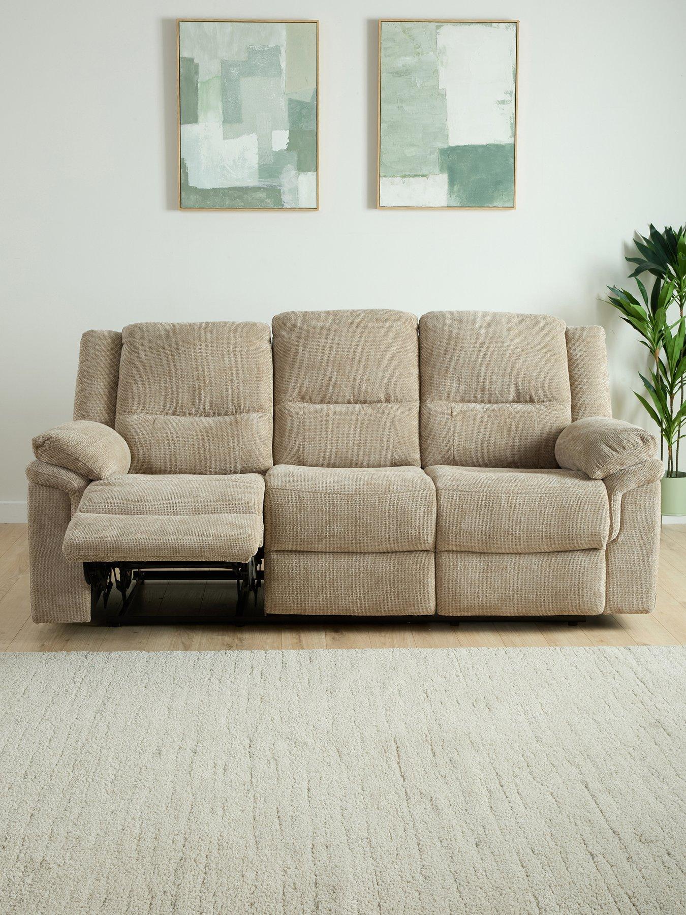 The Very Collection Albion Chunky Weave 3 Seater High Back Manual Recliner Sofa - FSC® Certified