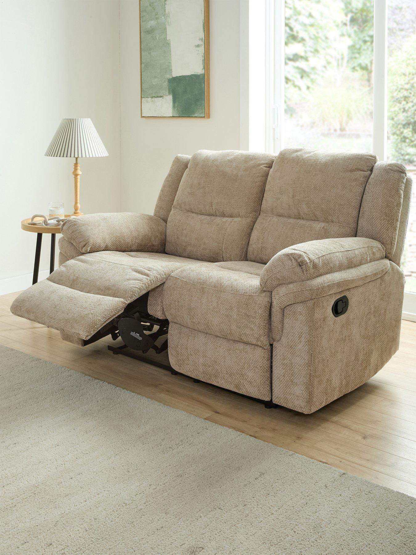 The Very Collection Albion Chunky Weave 2 Seater High Back Manual Recliner Sofa - FSC® Certified