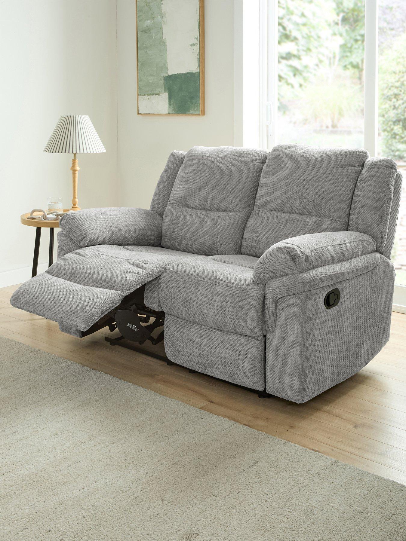 The Very Collection Albion Chunky Weave 2 Seater High Back Manual Recliner Sofa - FSC® Certified