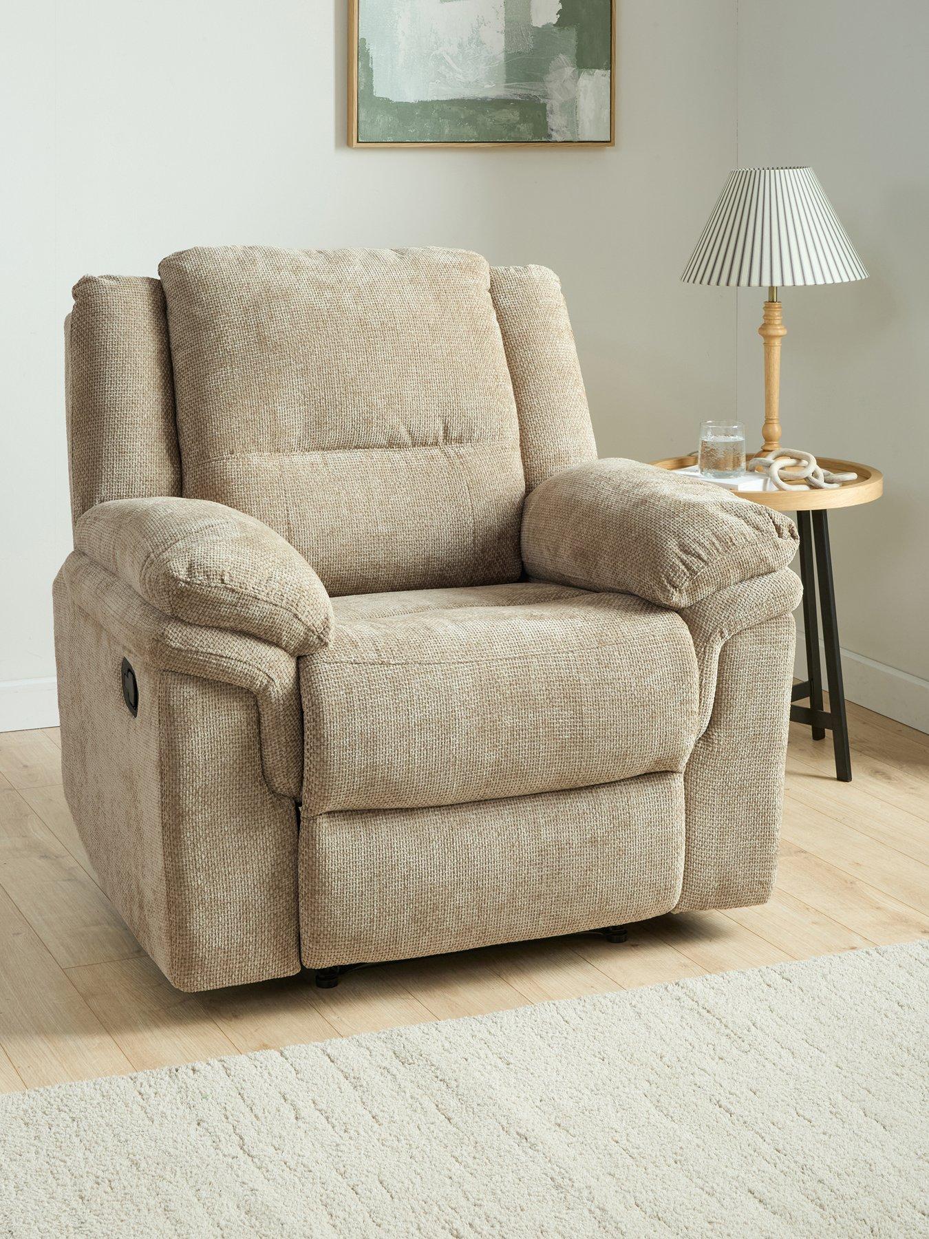 The Very Collection Albion Chunky Weave High Back Manual Recliner Armchair - FSC® Certified