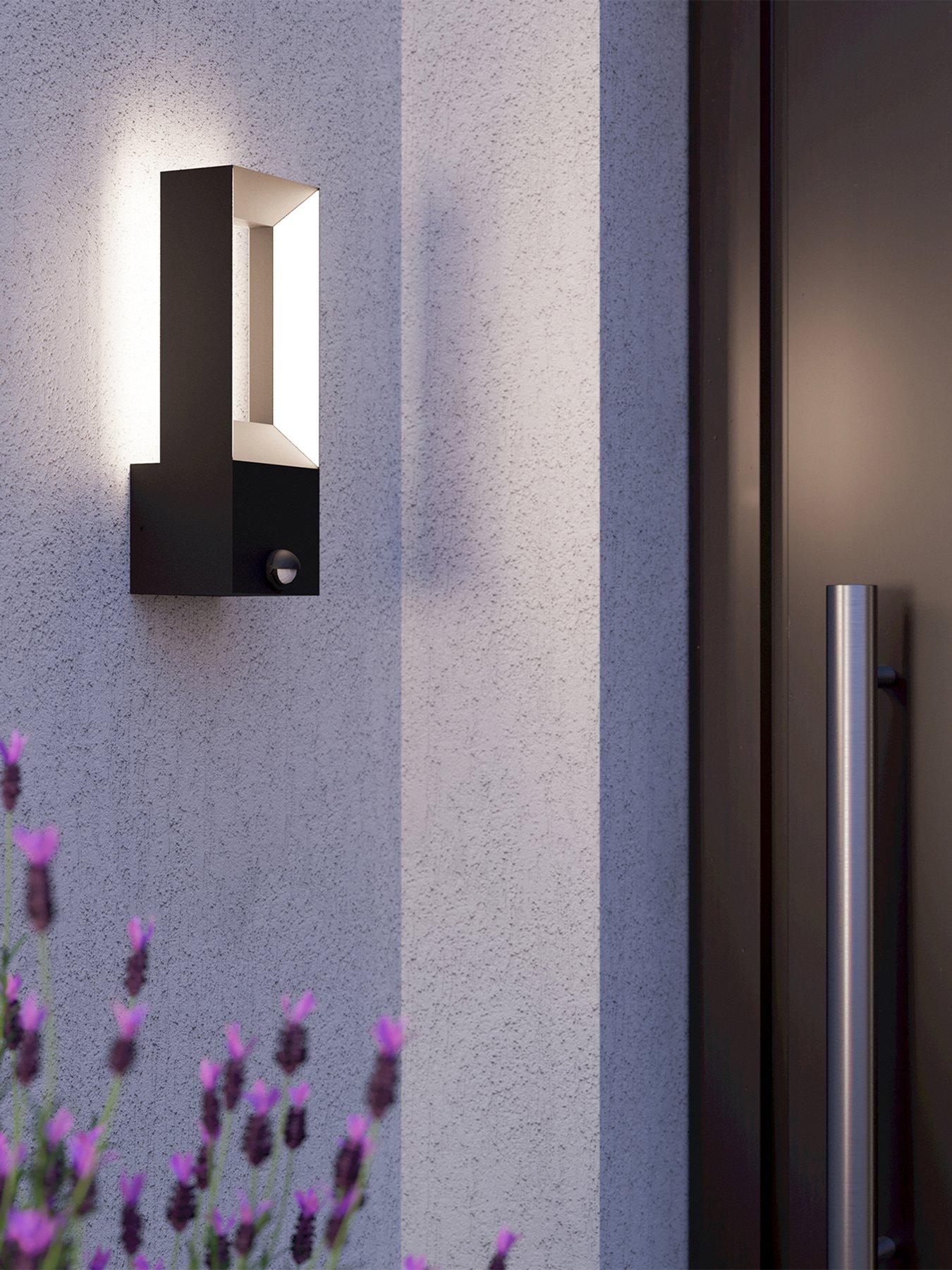 Eglo EGLO Riforano Black Exterior Wall Light with Sensor
