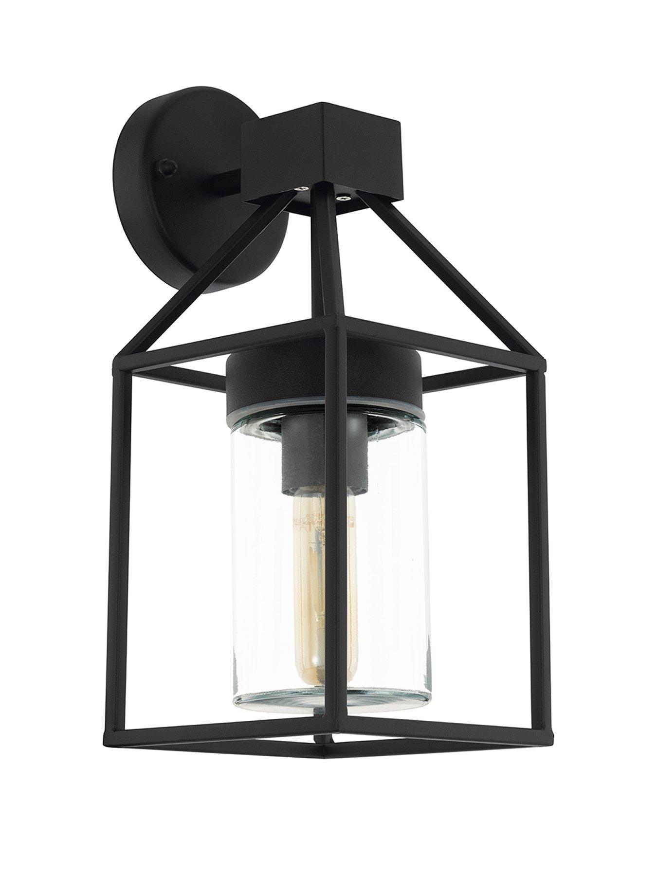 eglo-eglo-trecate-modern-lantern-style-black-clear-outdoor-wall-lightstillFront