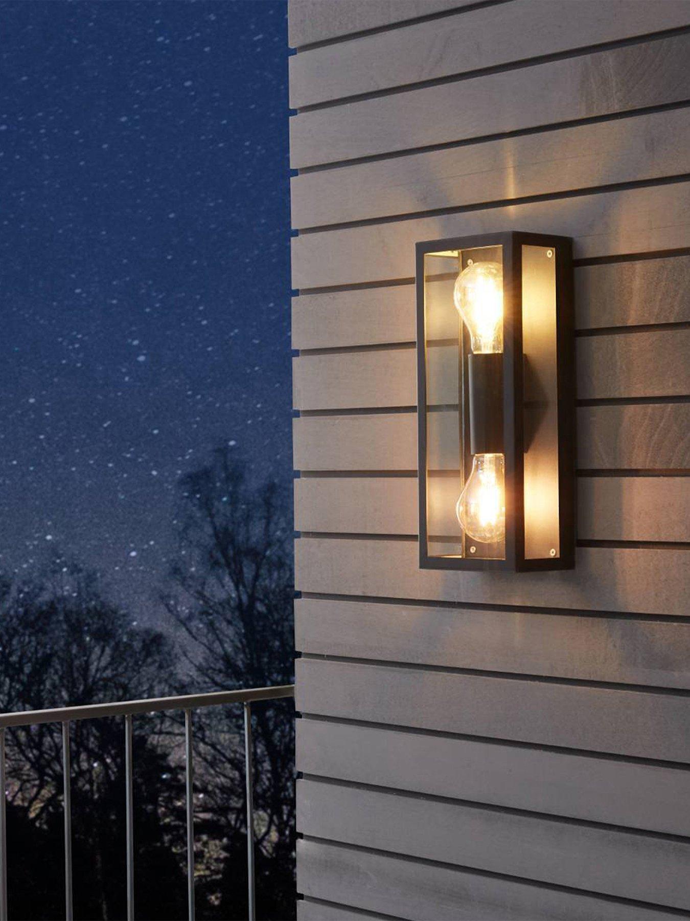Eglo EGLO Alamonte 1 2-Light Caged Industrial Exterior Wall Light