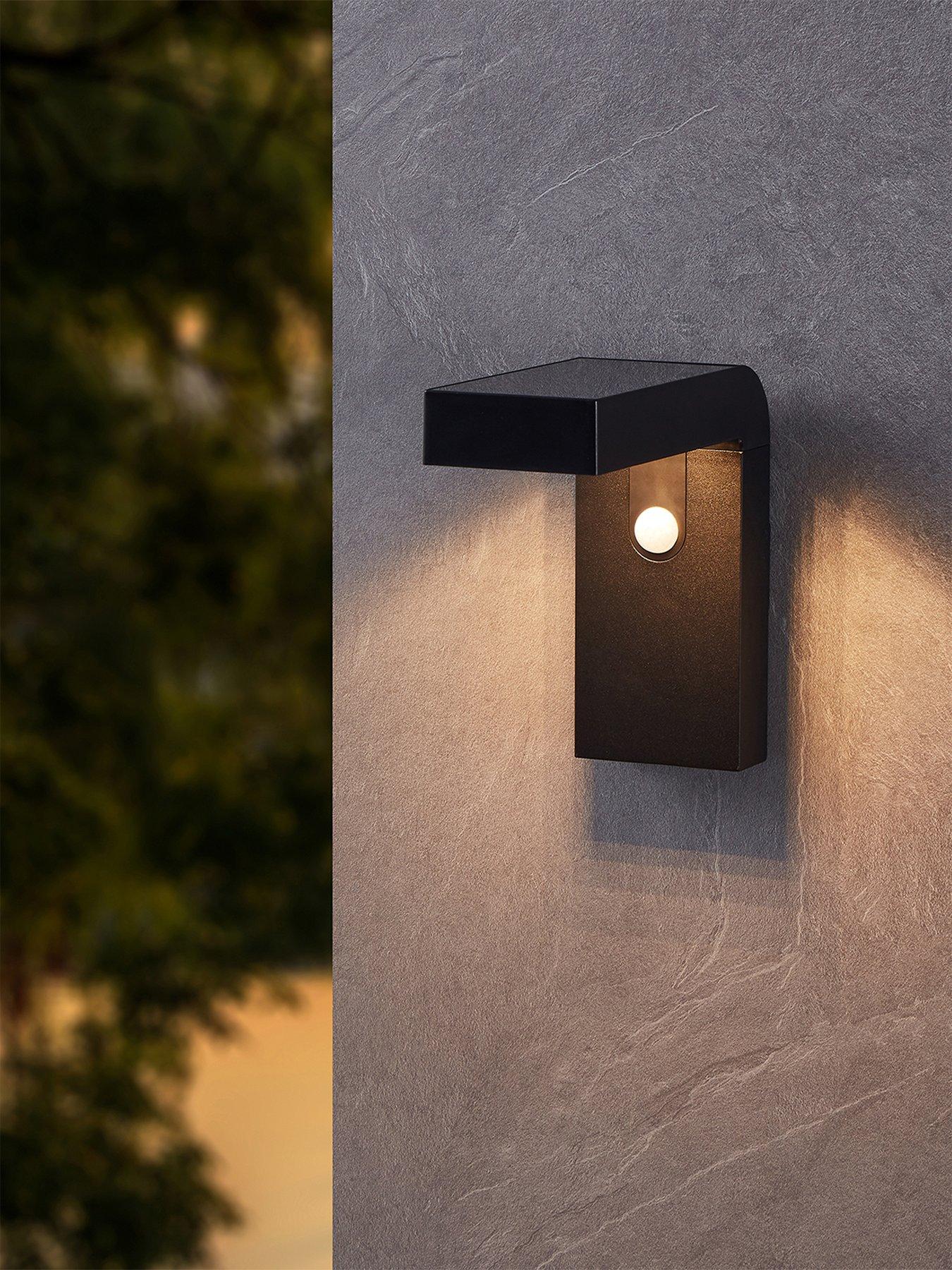 Image 1 of 5 of Eglo EGLO Baracconi LED Solar Black Aluminium Wall Light