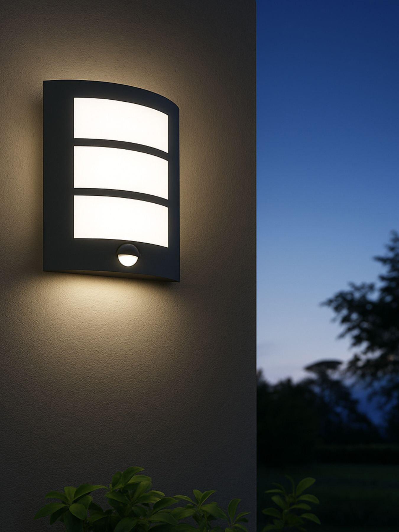 Eglo EGLO City 1-Light Black Exterior Wall Lamp With Sensor
