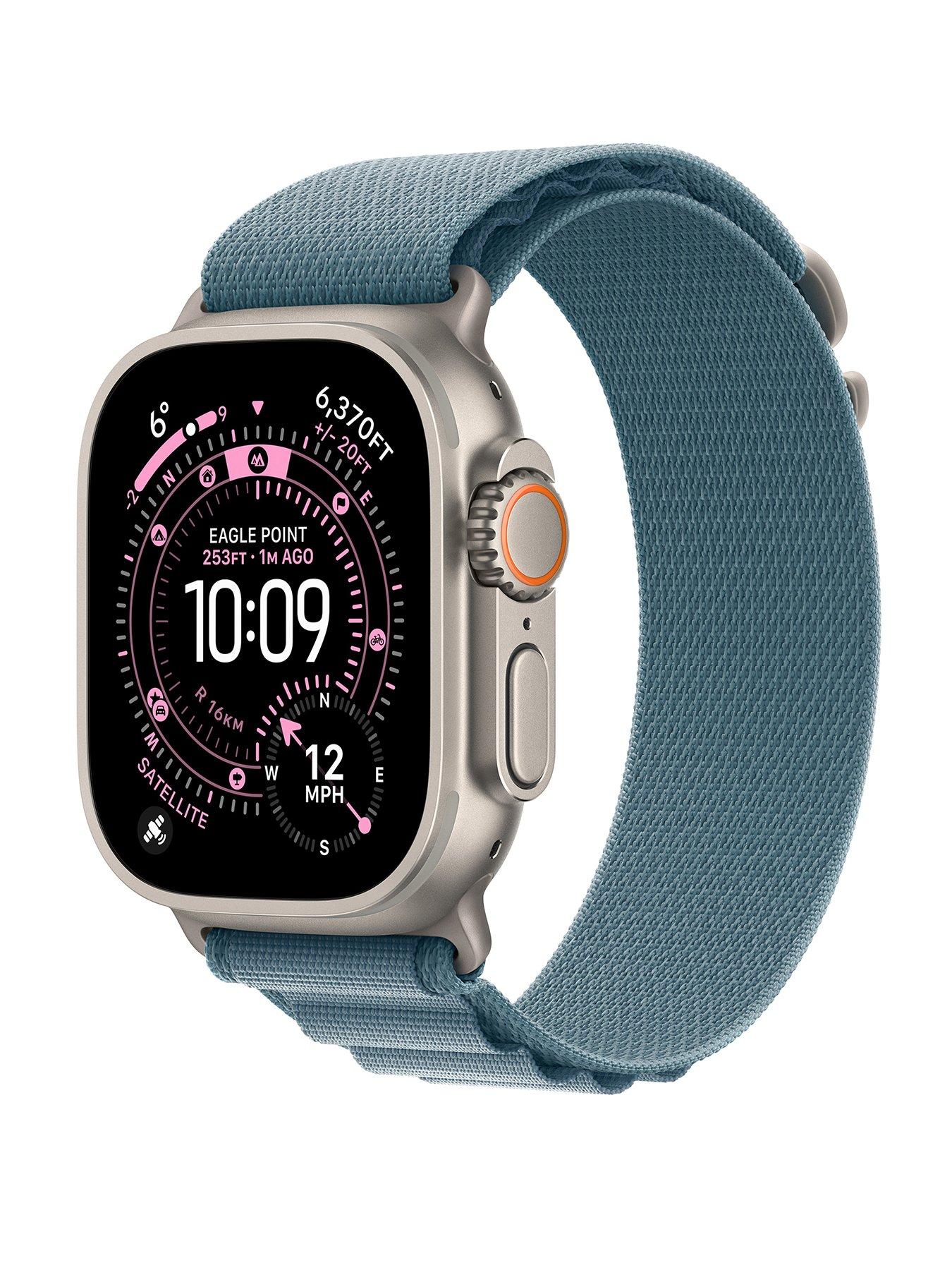 Apple Apple Watch Ultra 3 (GPS + Cellular, 2025) 49mm Natural Titanium Case with Light Blue Alpine Loop - Small