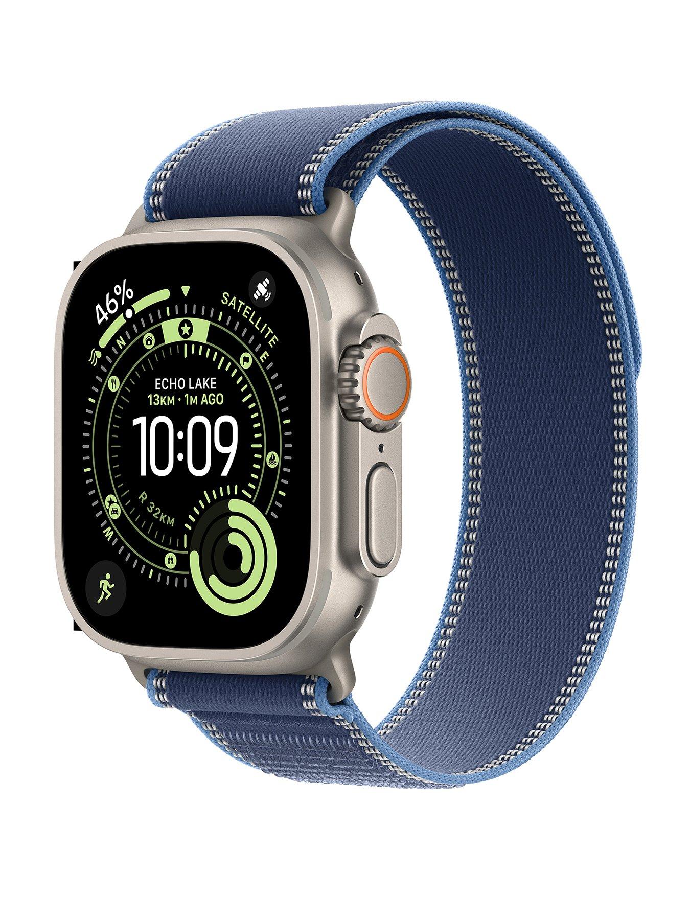 Image 1 of 7 of Apple Apple Watch Ultra 3&nbsp;(GPS + Cellular, 2025) 49mm&nbsp;Natural Titanium Case with Blue/Bright Blue Trail Loop - S/M