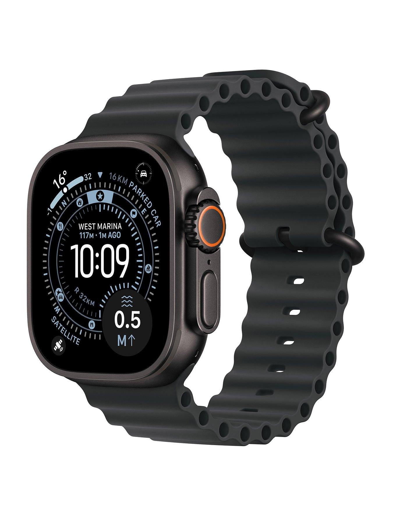Apple Watch Ultra 3 (GPS + Cellular, 2025) 49mm Black Titanium Case with Black Ocean Band