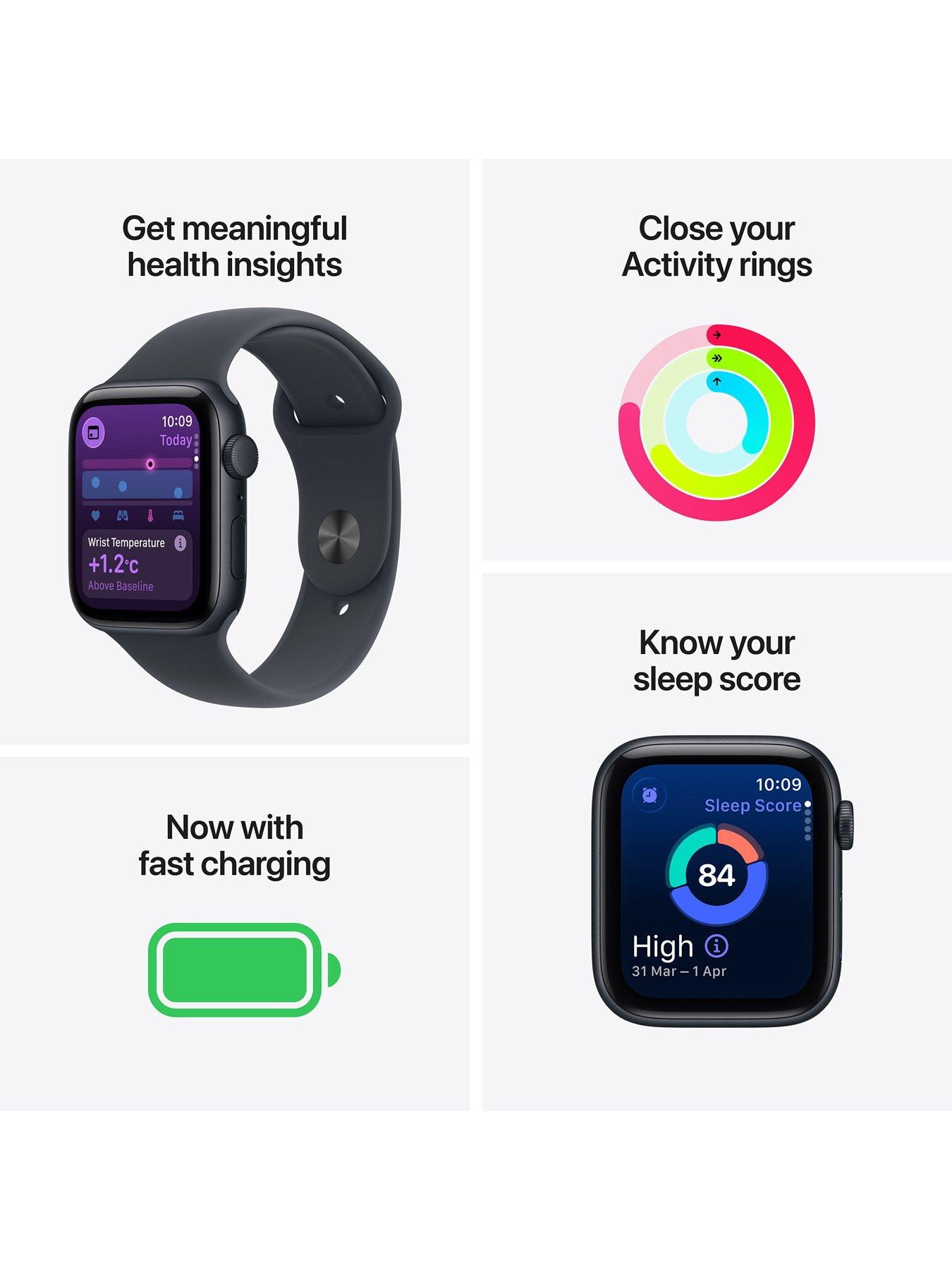 Image 2 of 7 of Apple Watch SE 3 (GPS, 2025) 40mm&nbsp;Starlight Aluminium Case with Starlight Sport Band - M/L